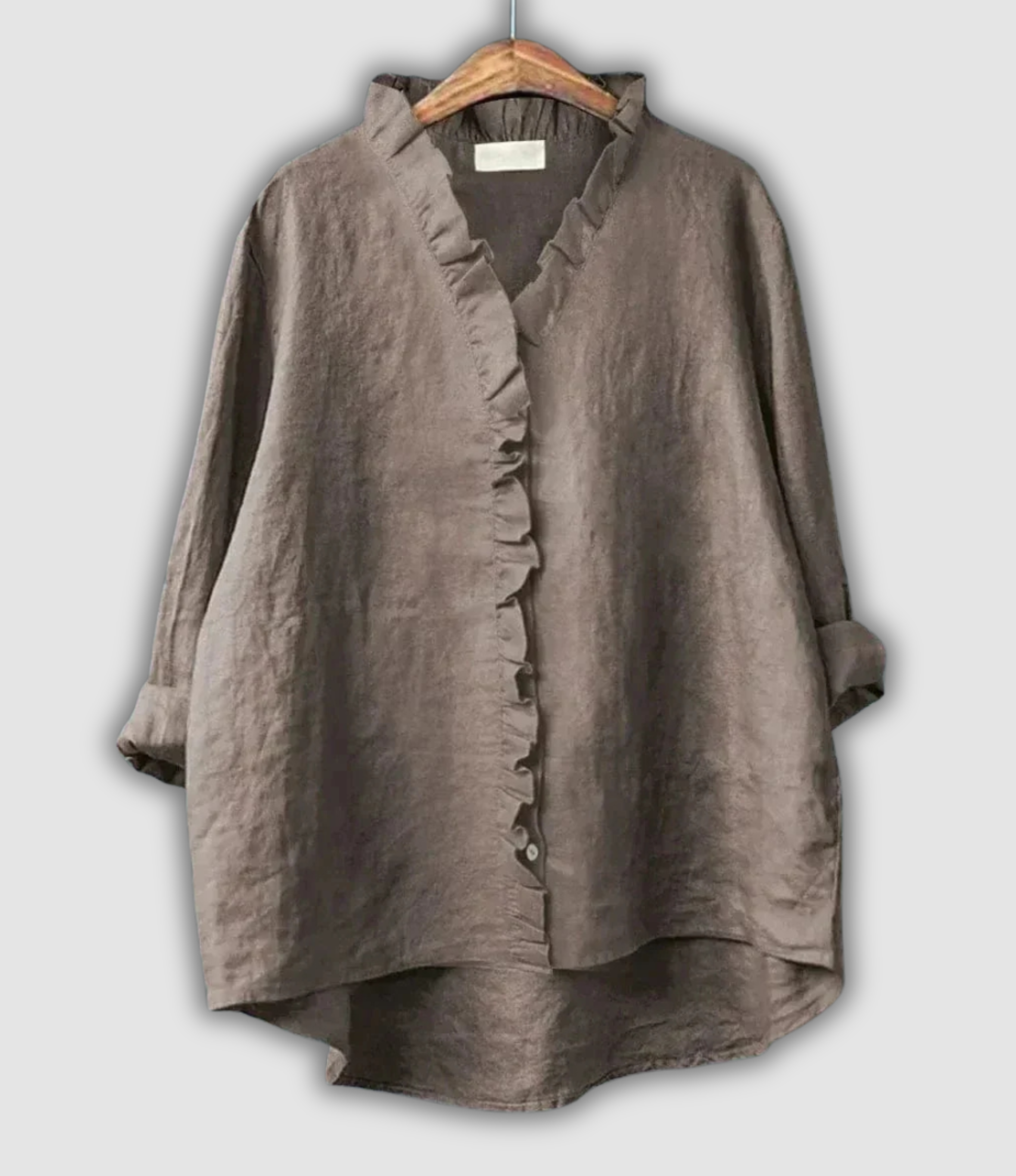 Linen Blouse in Brown Serenity
