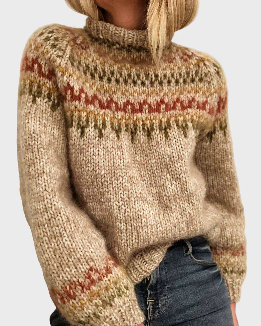Knitted Roll Neck with Round Neckline
