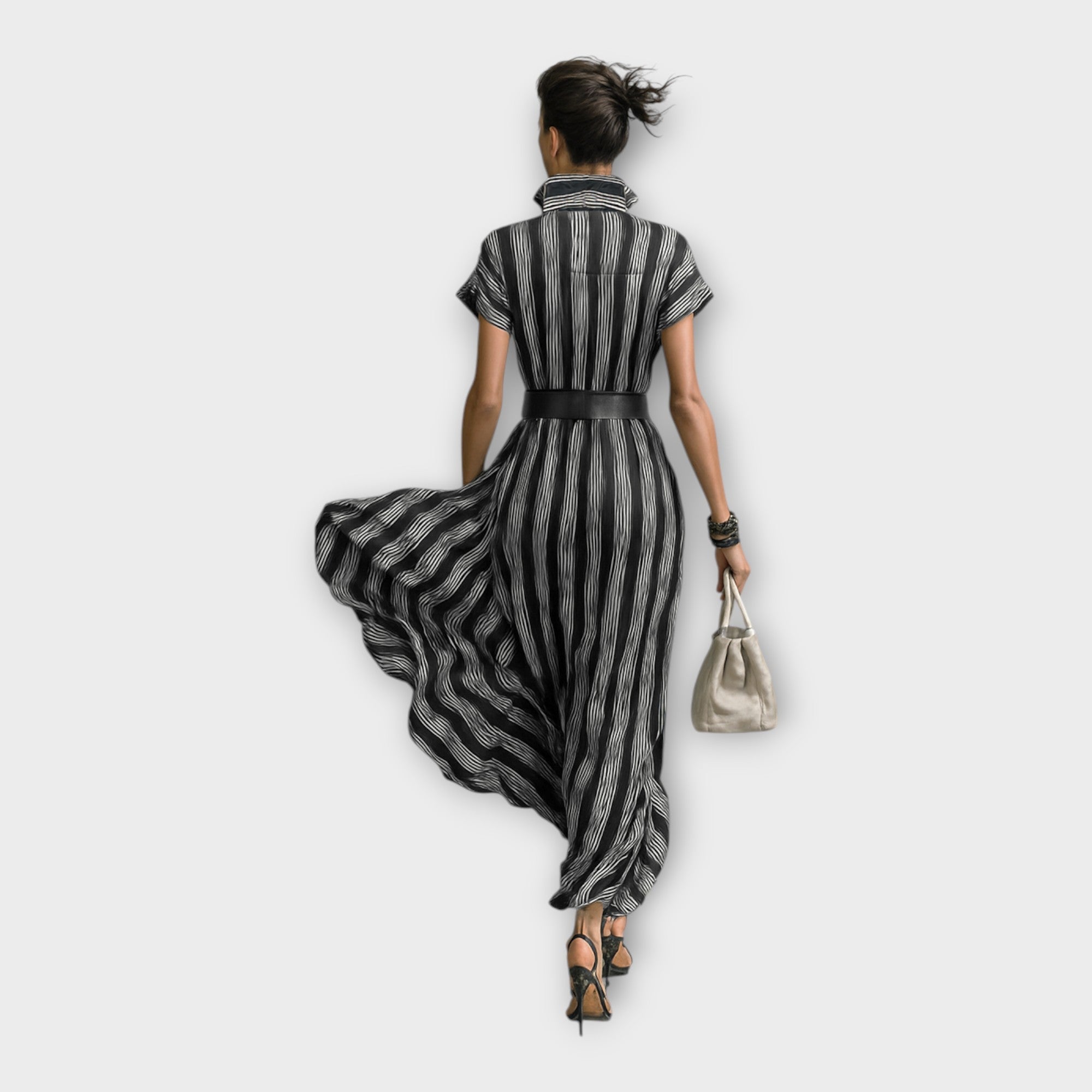Long dress with a minimal and refined aesthetic