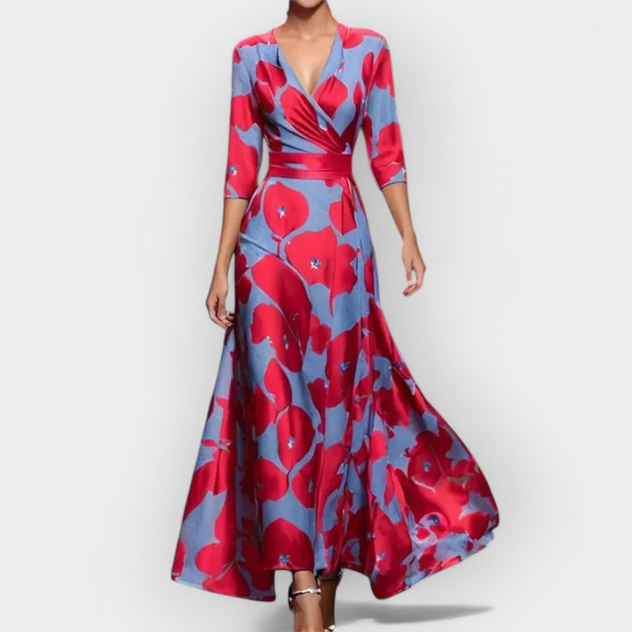Maxi Dress with Floral Design