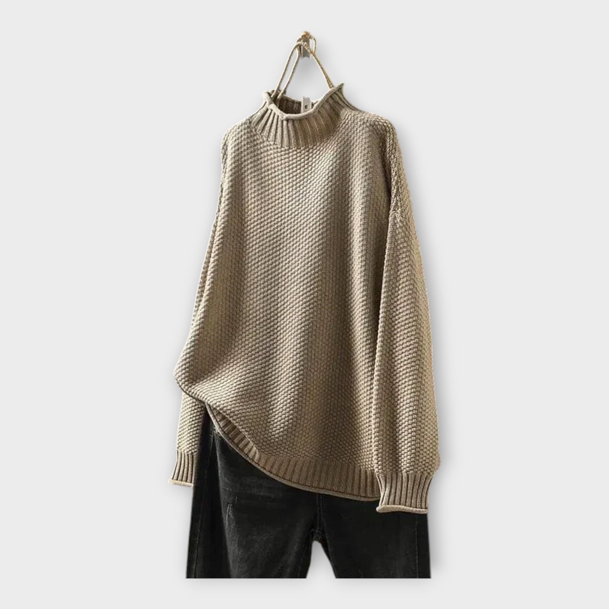 Knit Sweater with High Neck
