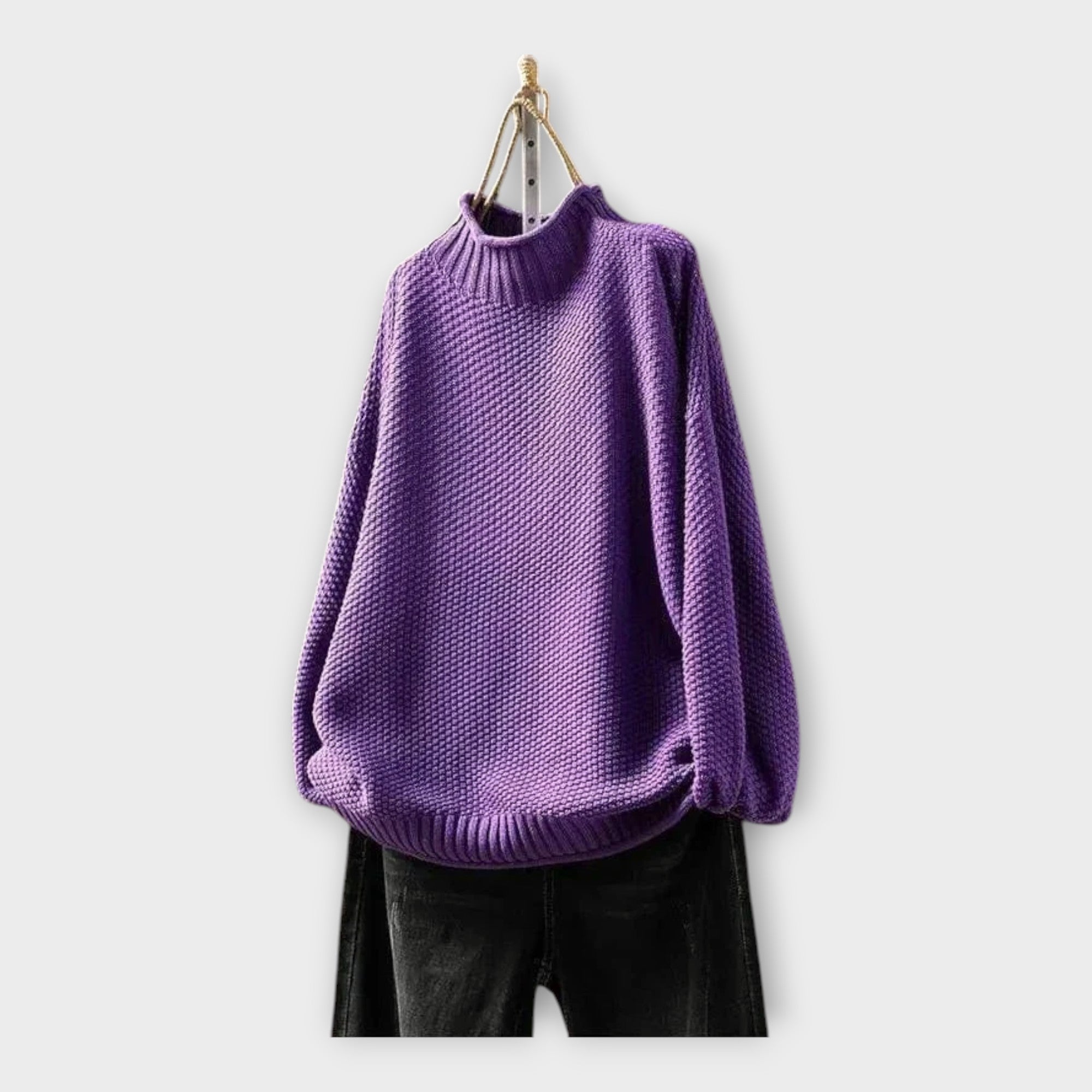 Knit Sweater with High Neck