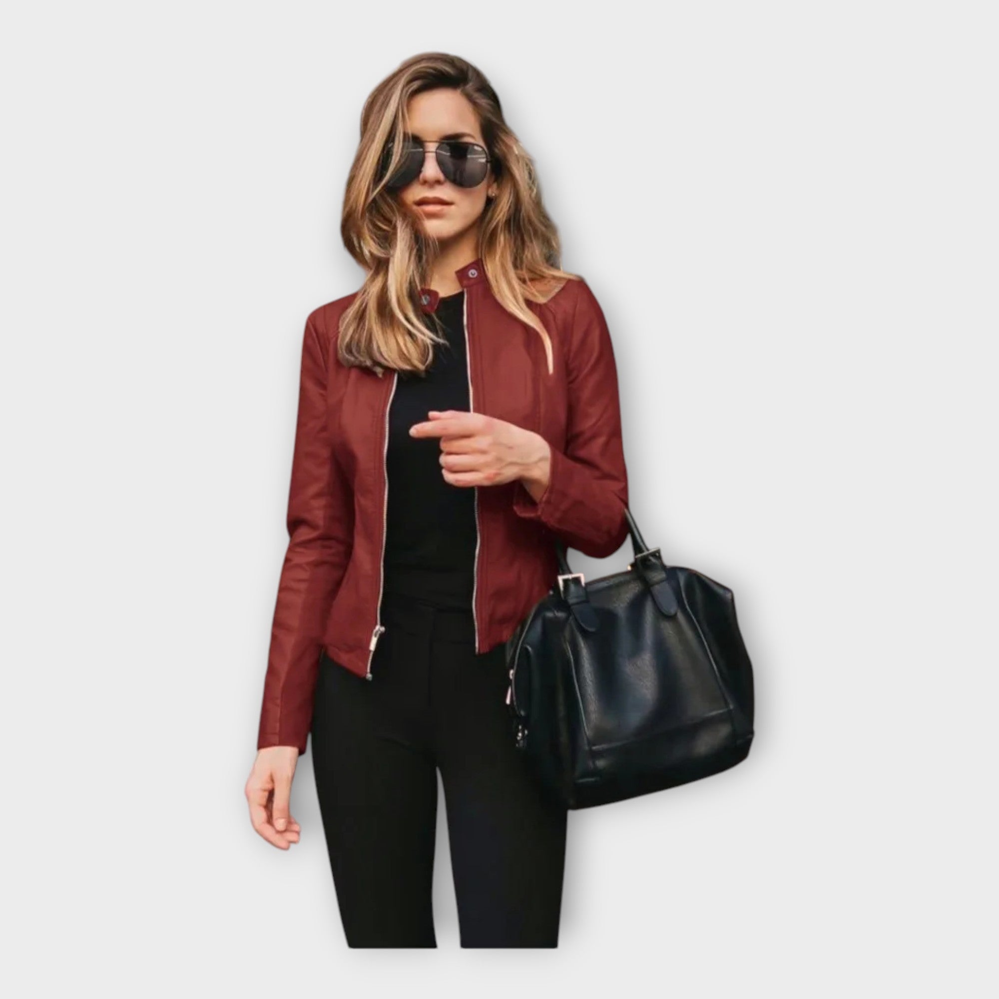 Leather Jacket with Modern Line