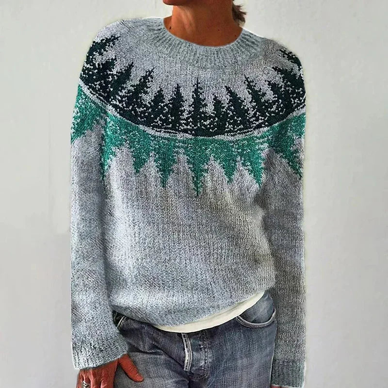 Knitted Top with Nature-Inspired Design