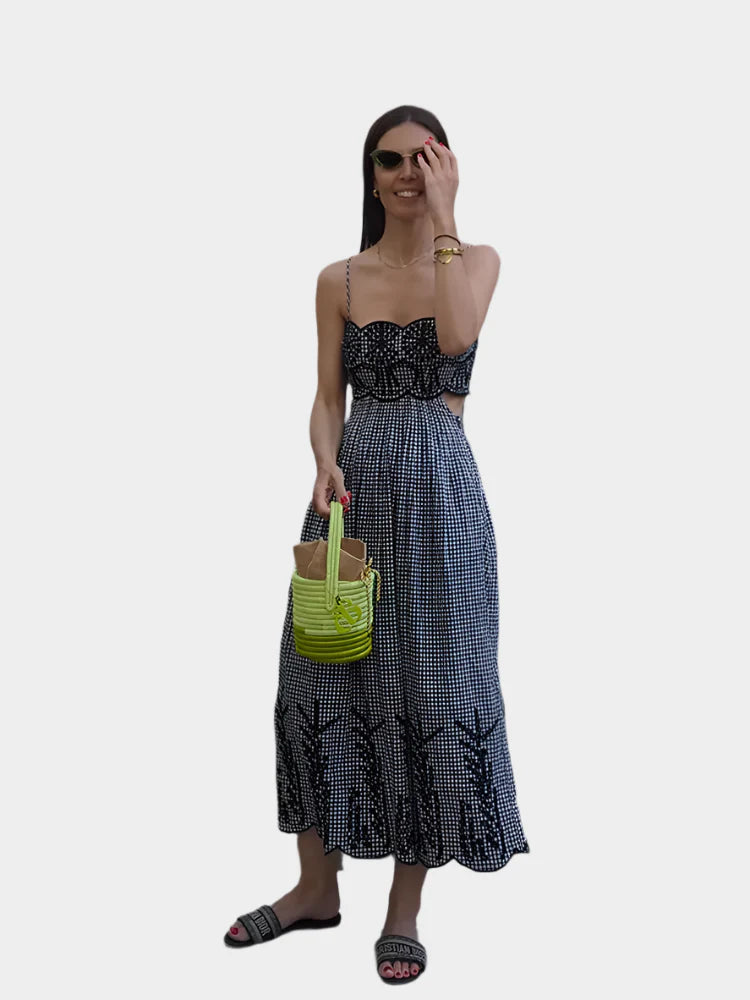 Dress with Traditional Check Pattern