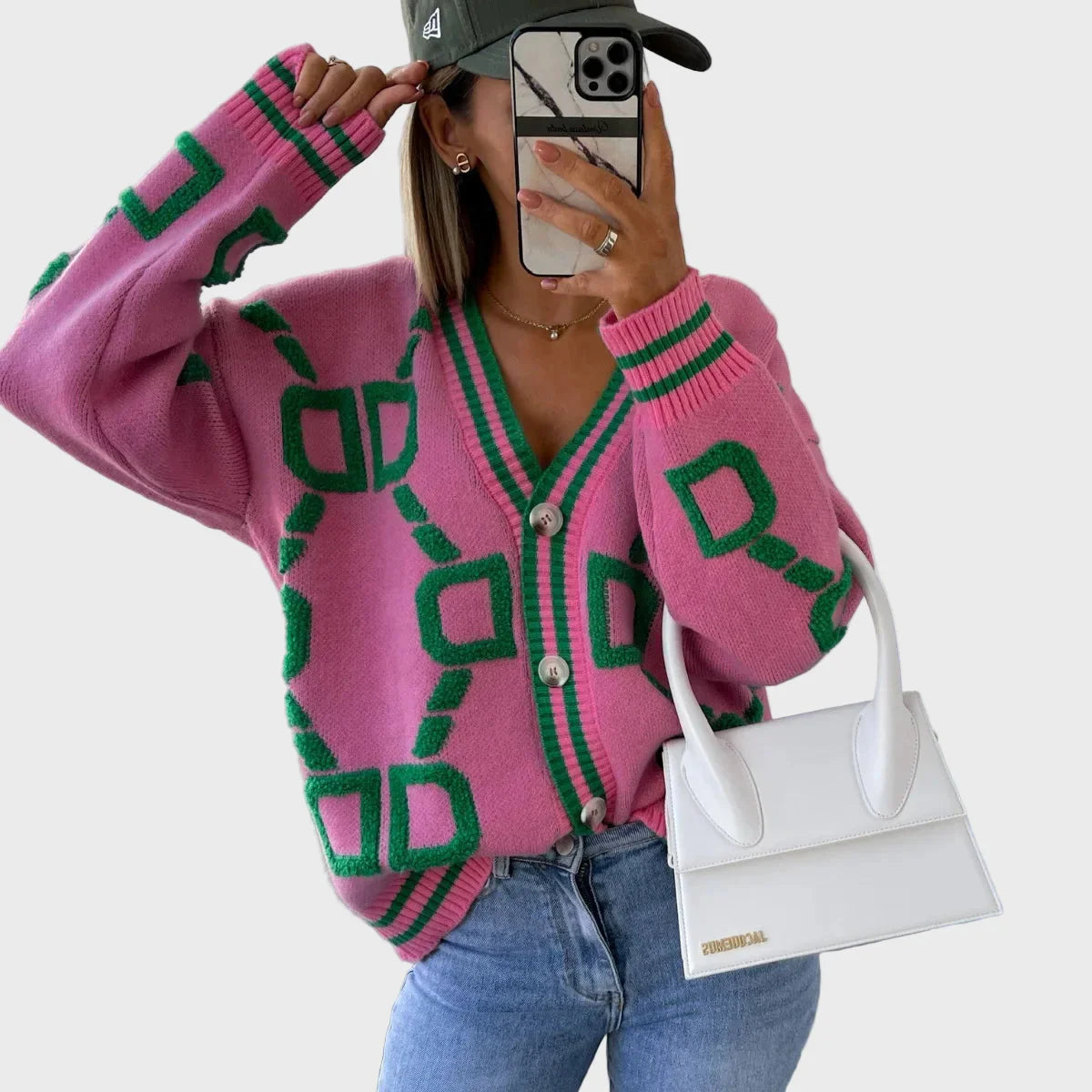 Modern Knitted Gilet with Geometric Design