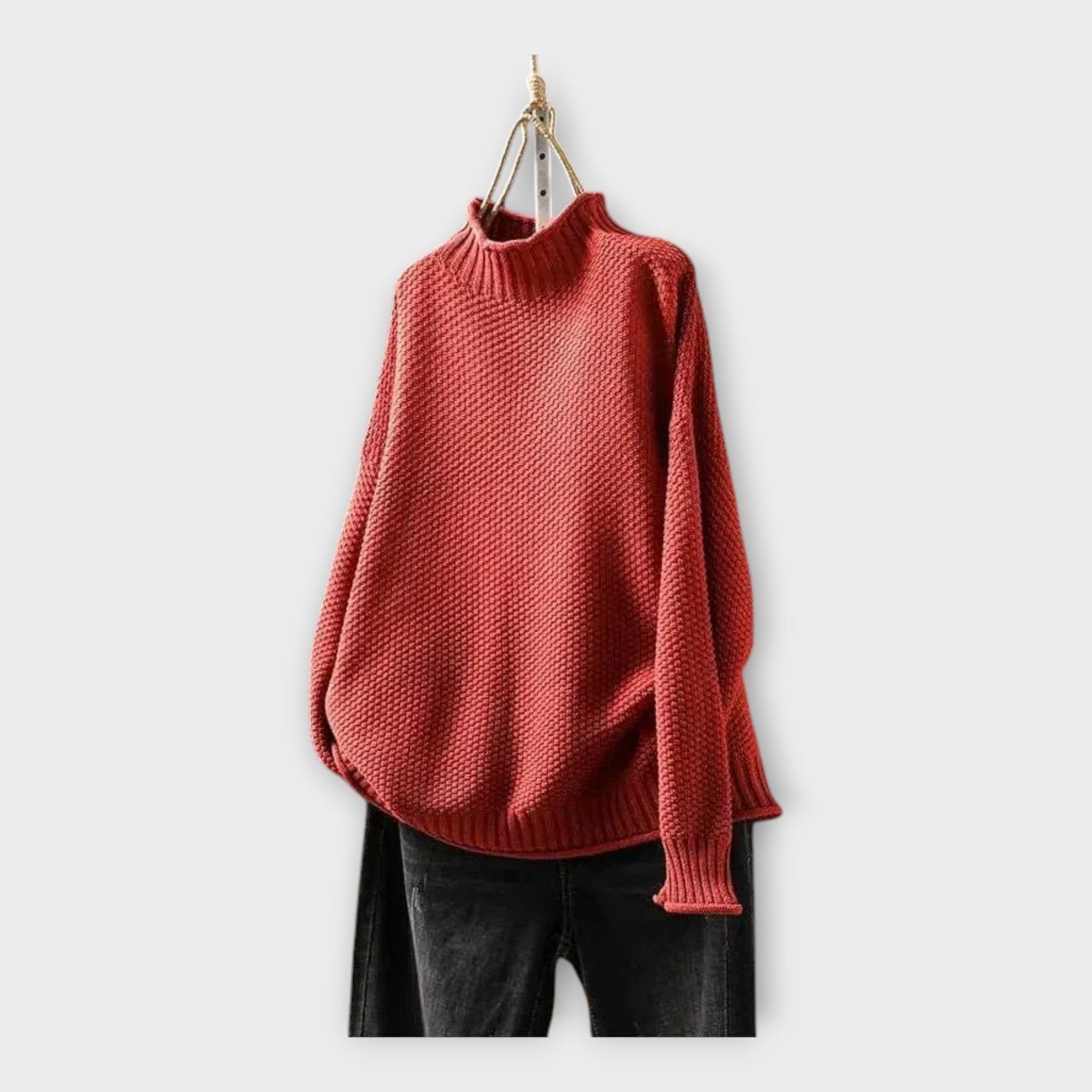 Knit Sweater with High Neck