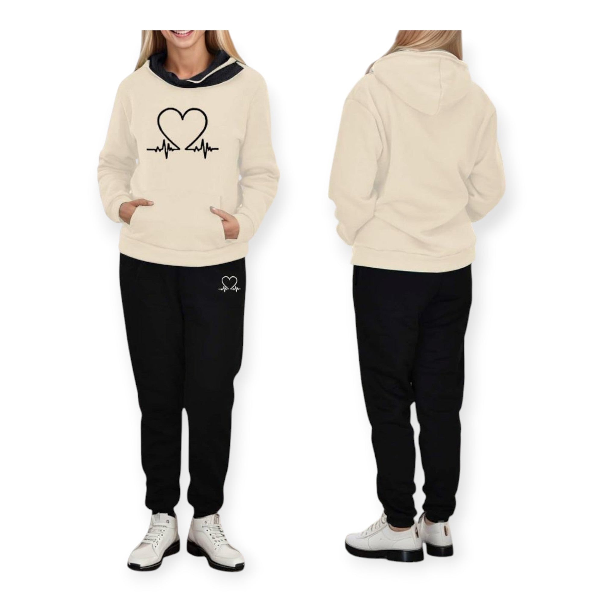 Comfortable hoodie and trousers set with a modern design