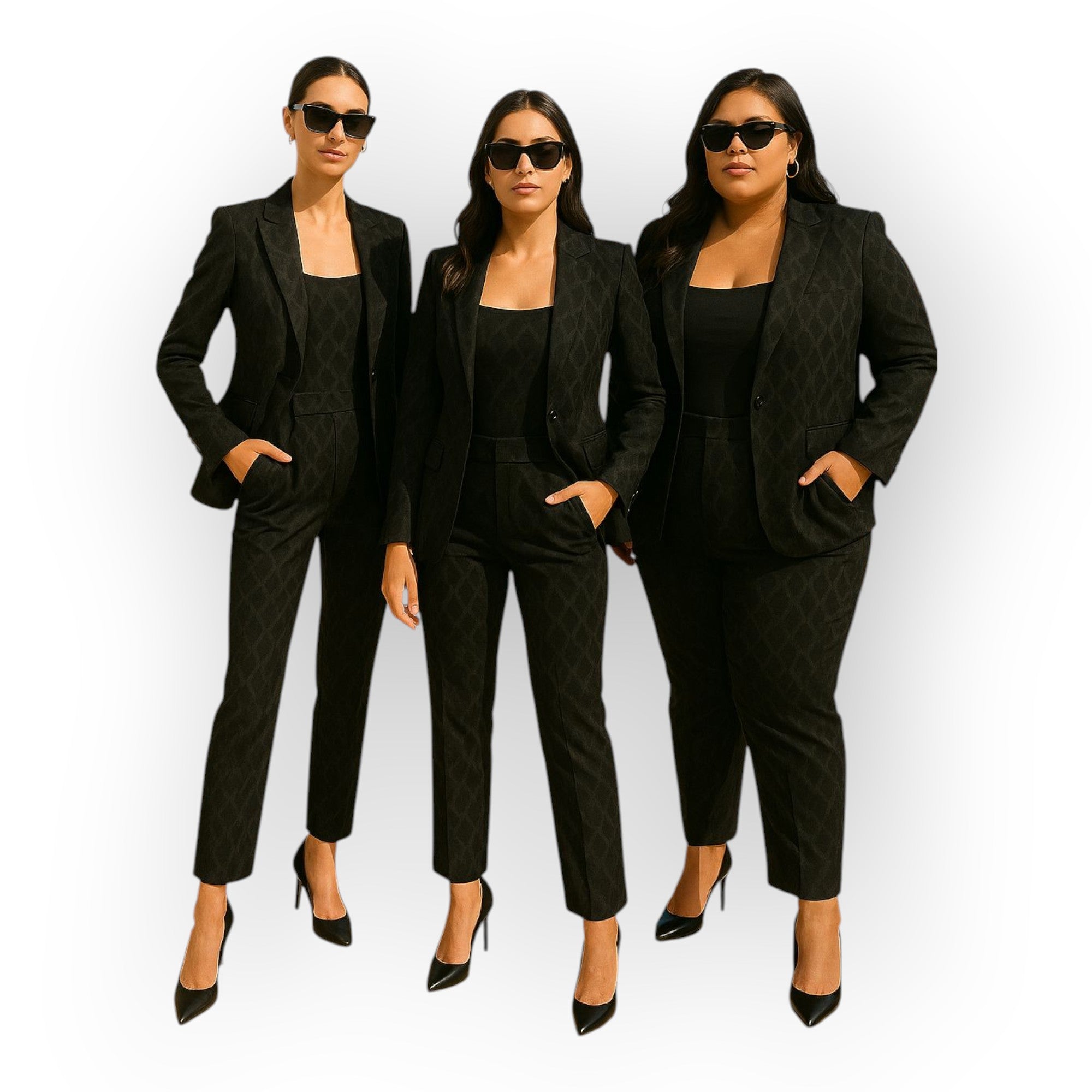 Elegant blazer and trousers set with a minimal aesthetic