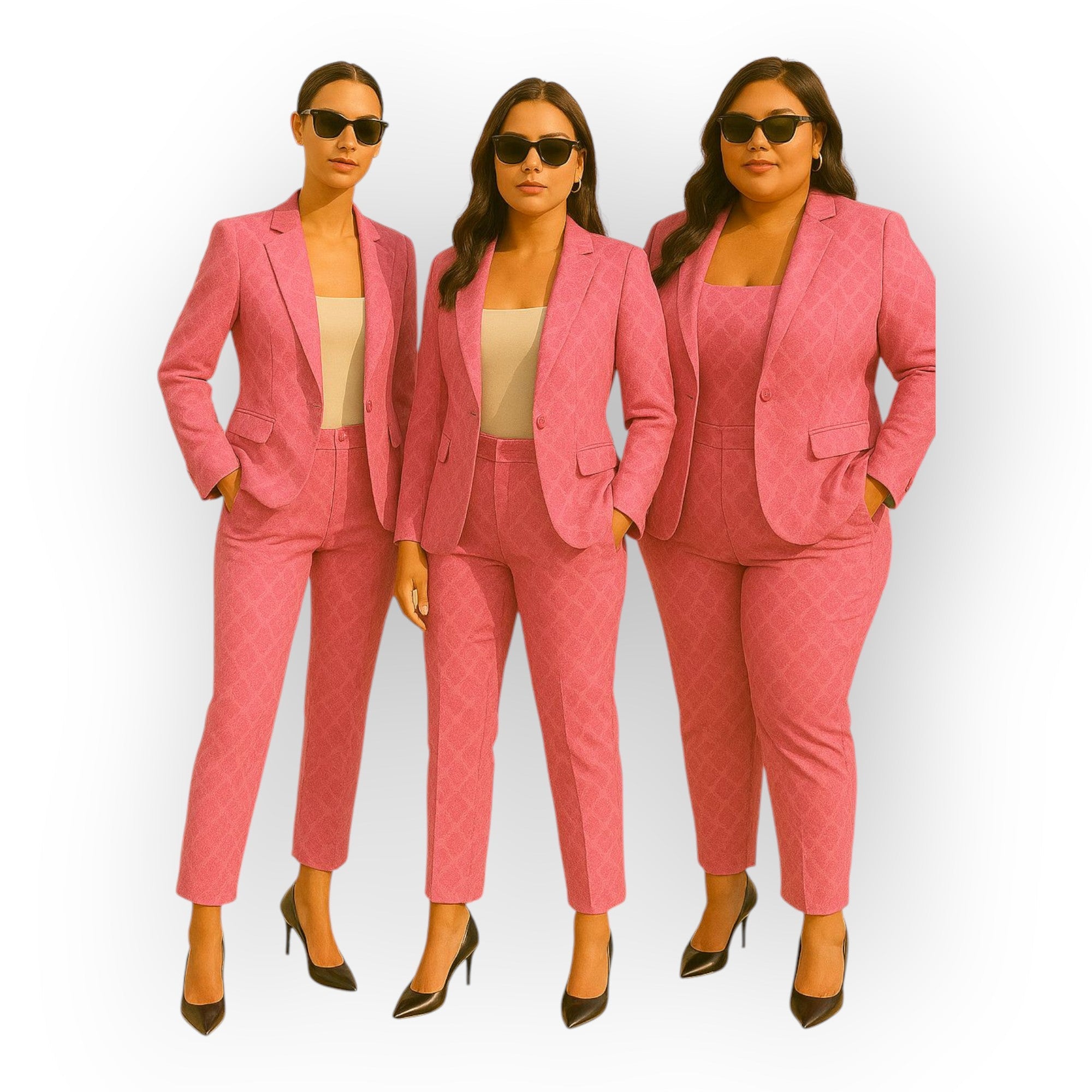 Elegant blazer and trousers set with a minimal aesthetic