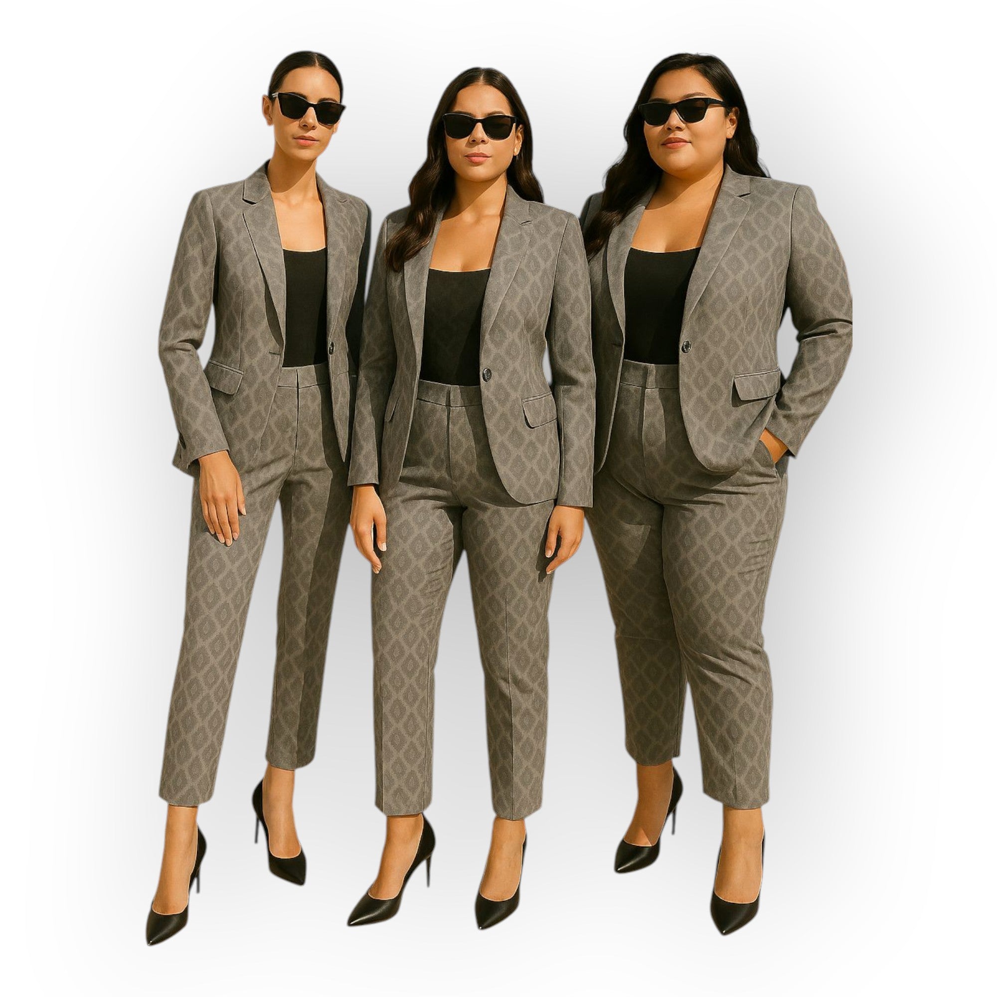 Elegant blazer and trousers set with a minimal aesthetic