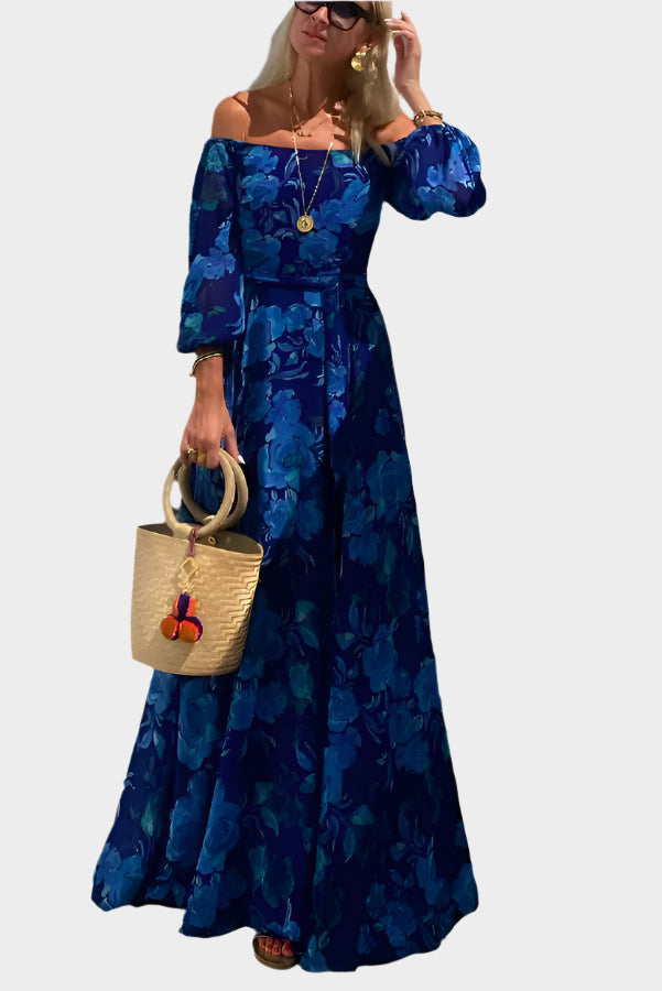 Airy Long Dress without Shoulders