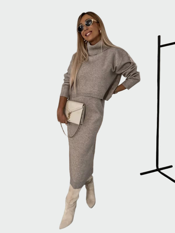 Dress and Turtleneck Sweater Set