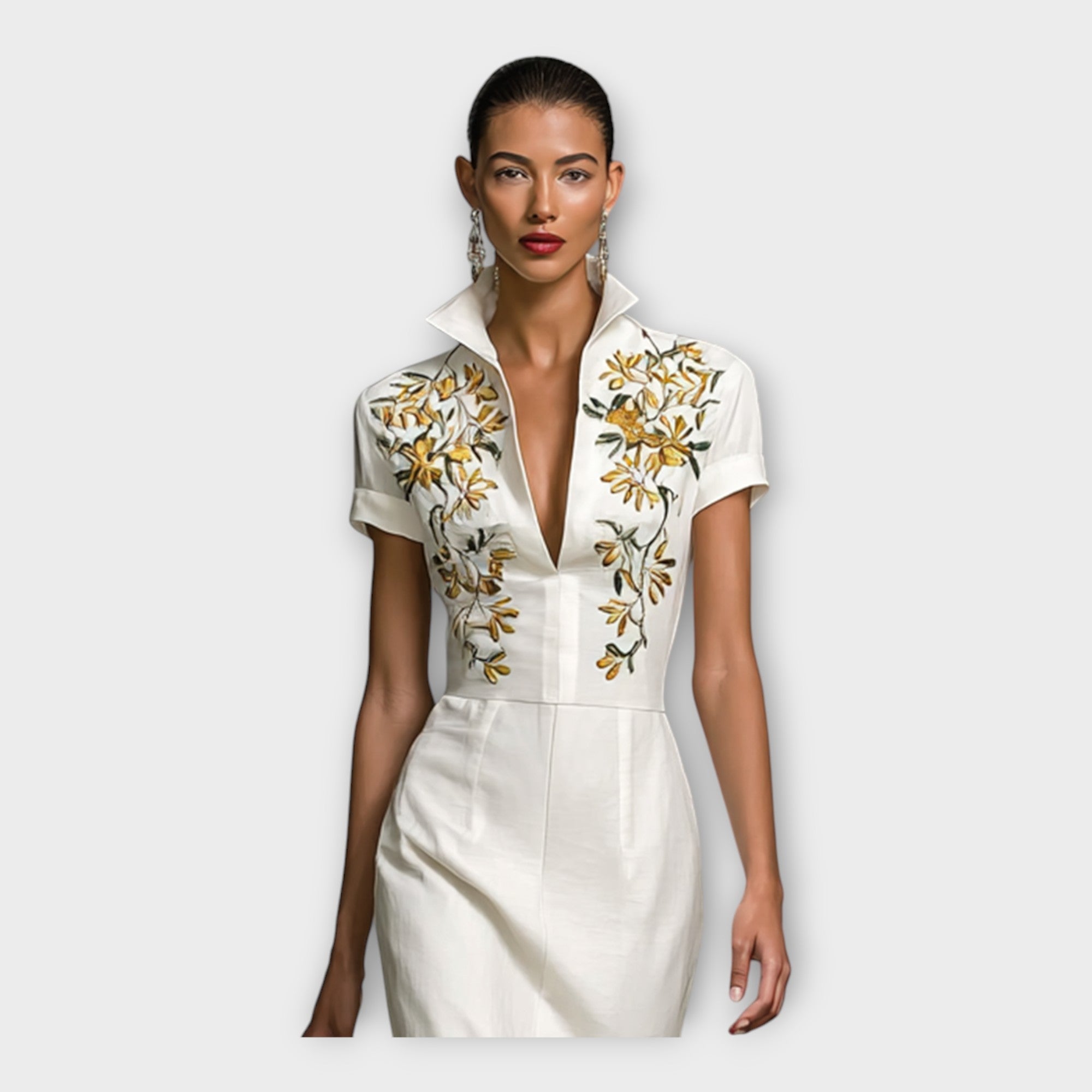 Dress with Refined Embroidered Detail