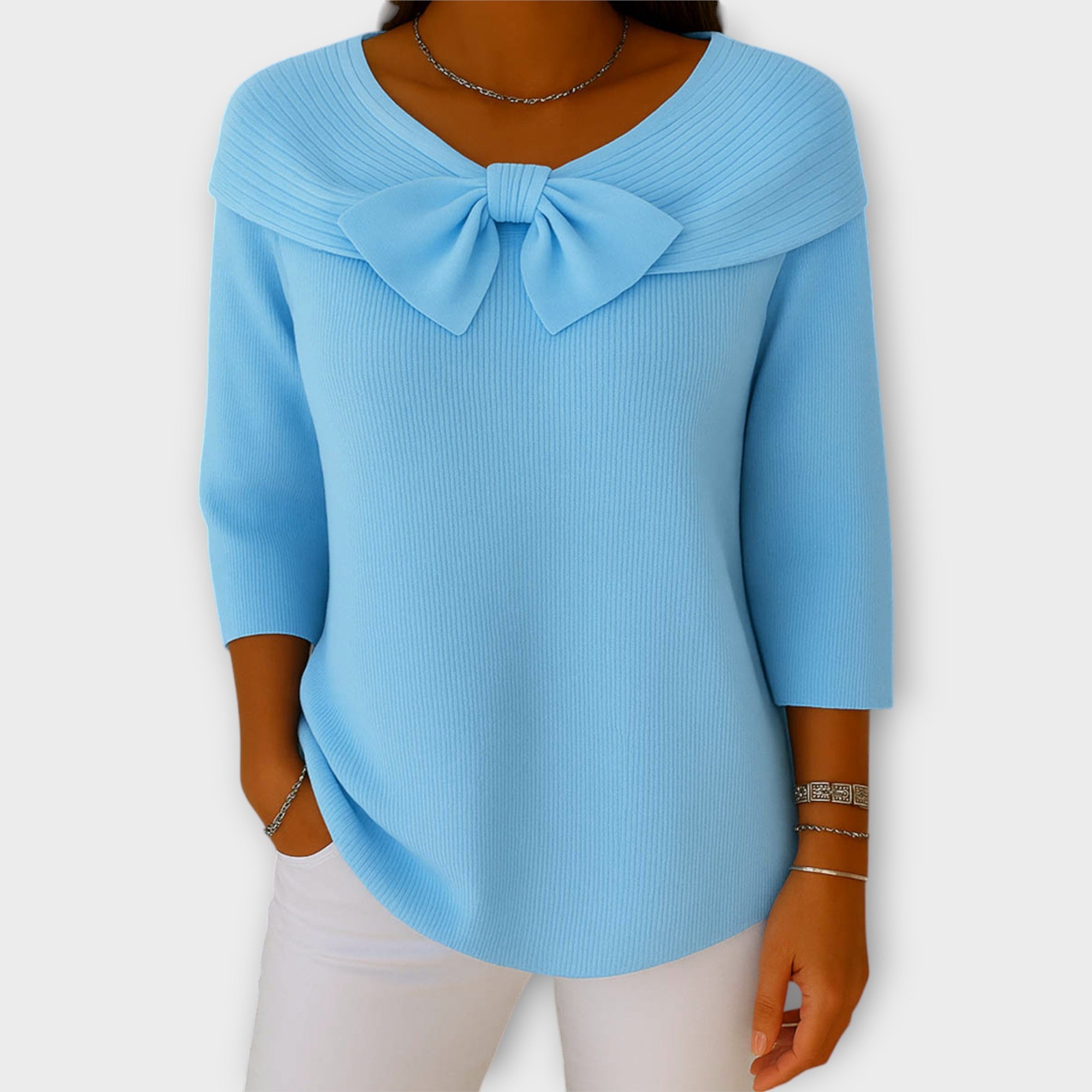 Elegant Blouse with Decorative Bow