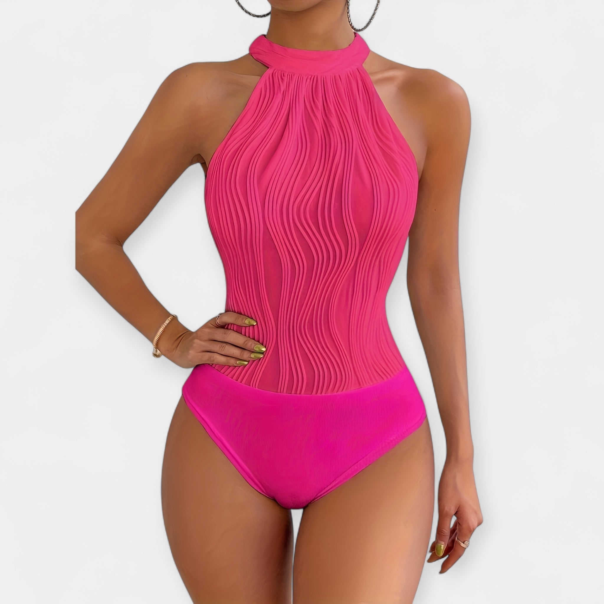 Full-Body Bodysuit with Adjustable Ruching