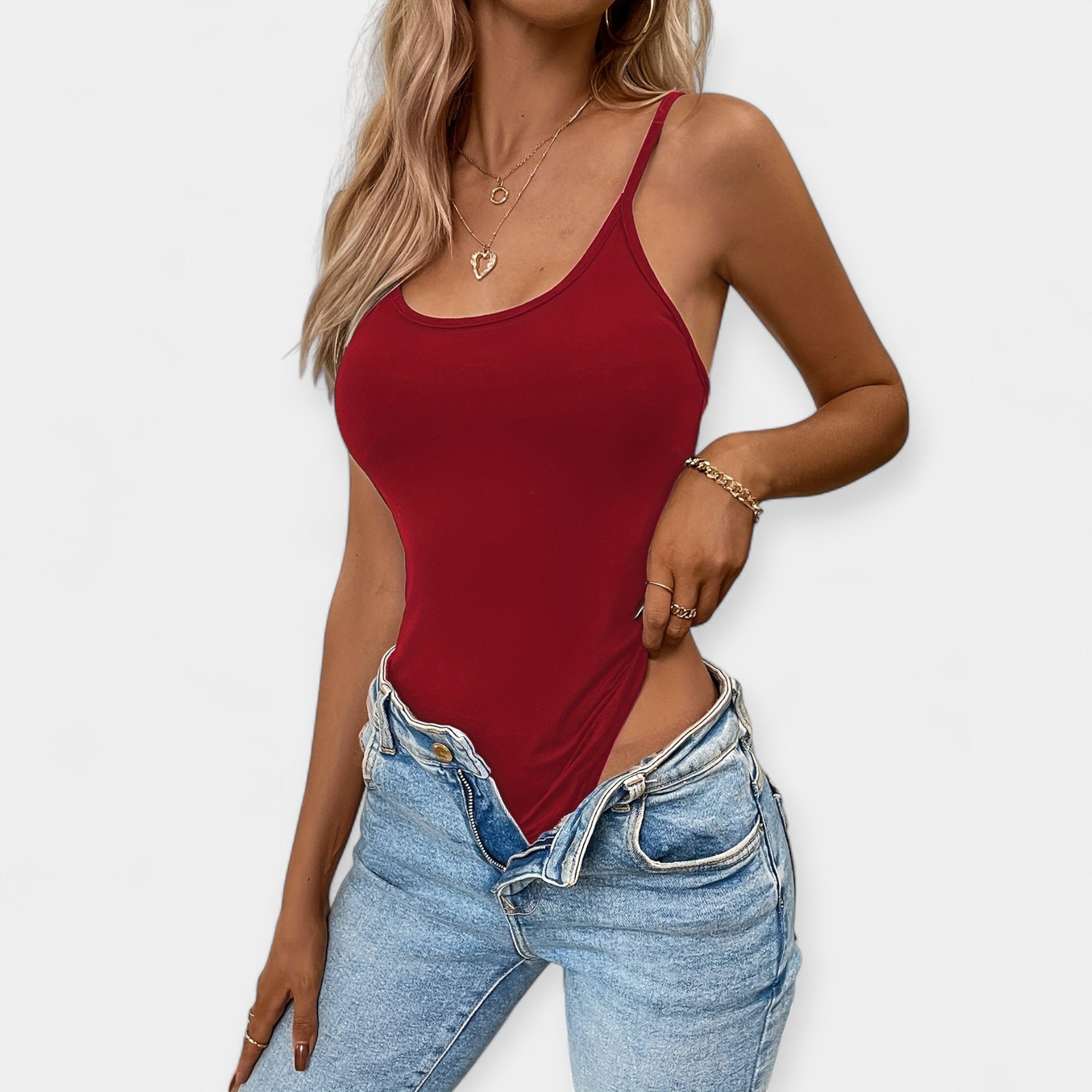 Bodysuit with Thin Adjustable Straps