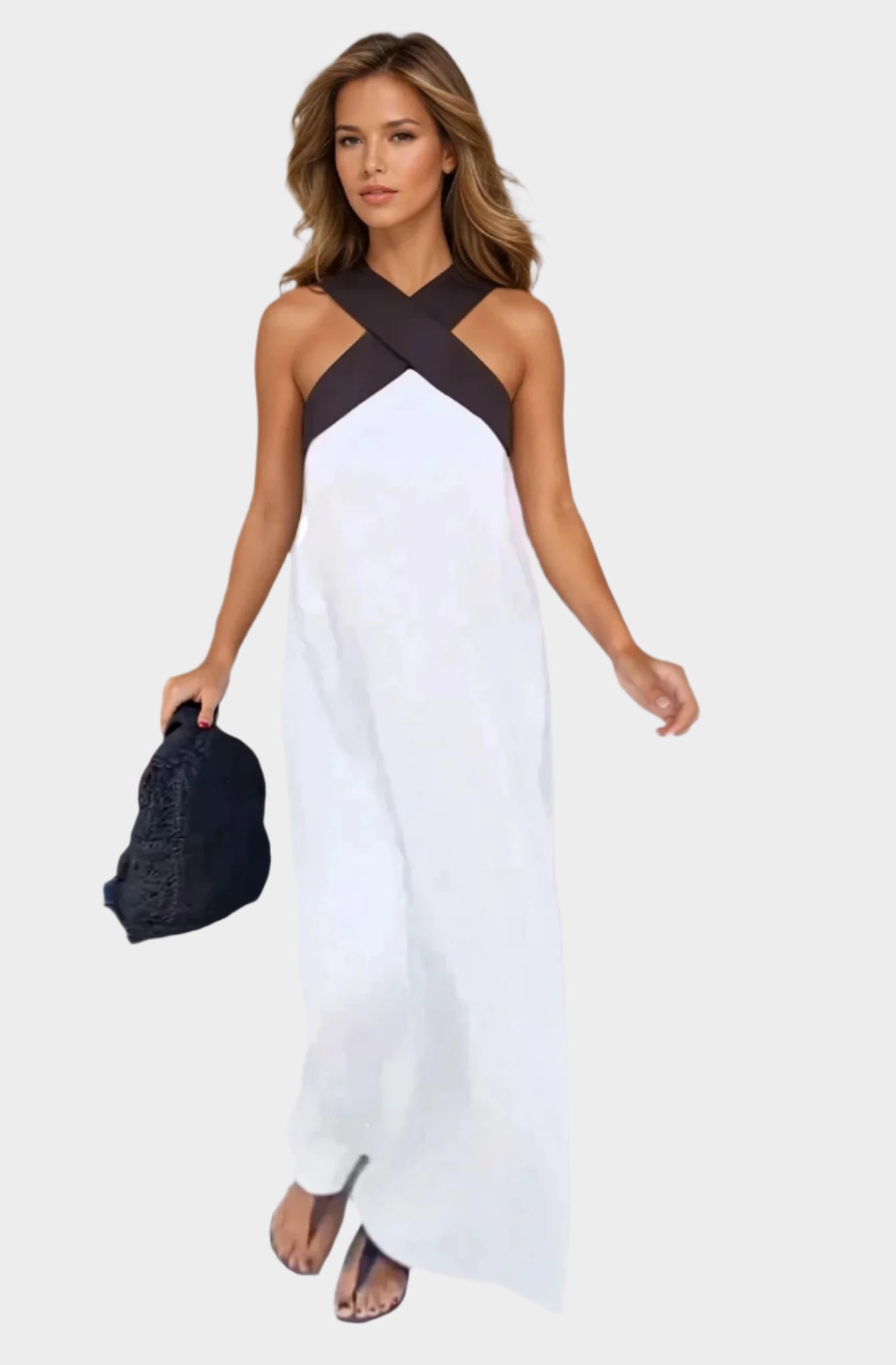 Elegant Dress with Open Neckline