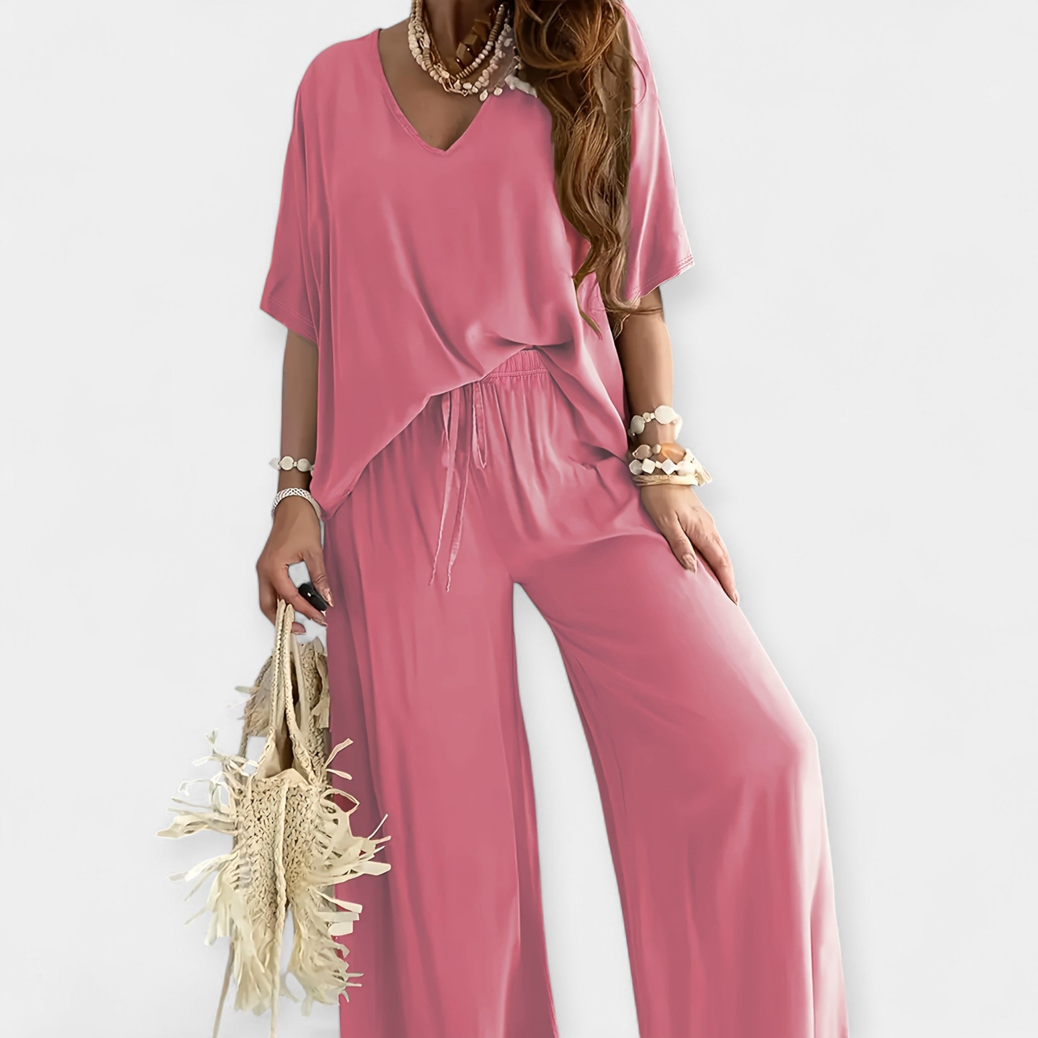 Airy Set with Wide Trousers and Loose Top