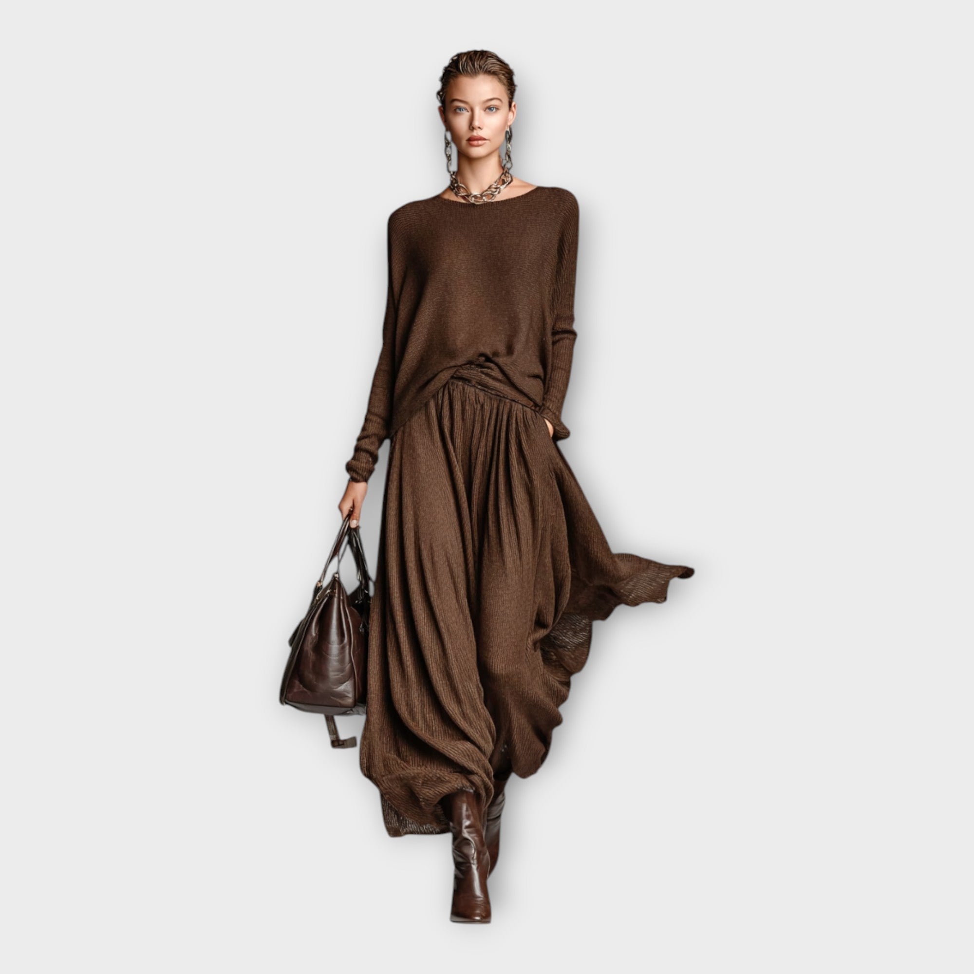 Knit Set with Airy Elegance