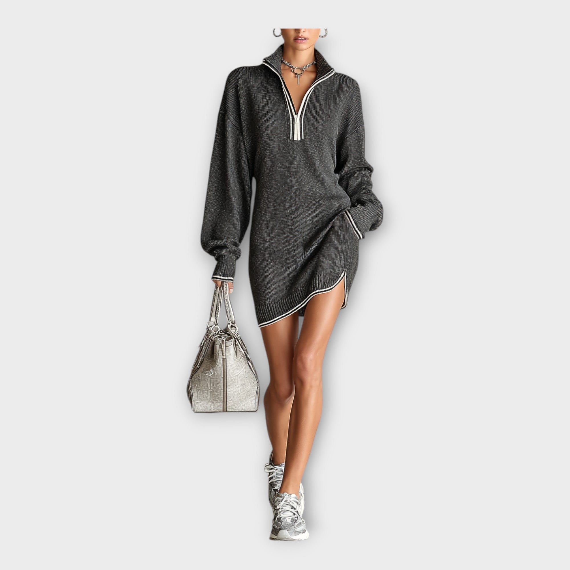 Knitted Dress with Relaxed Elegance