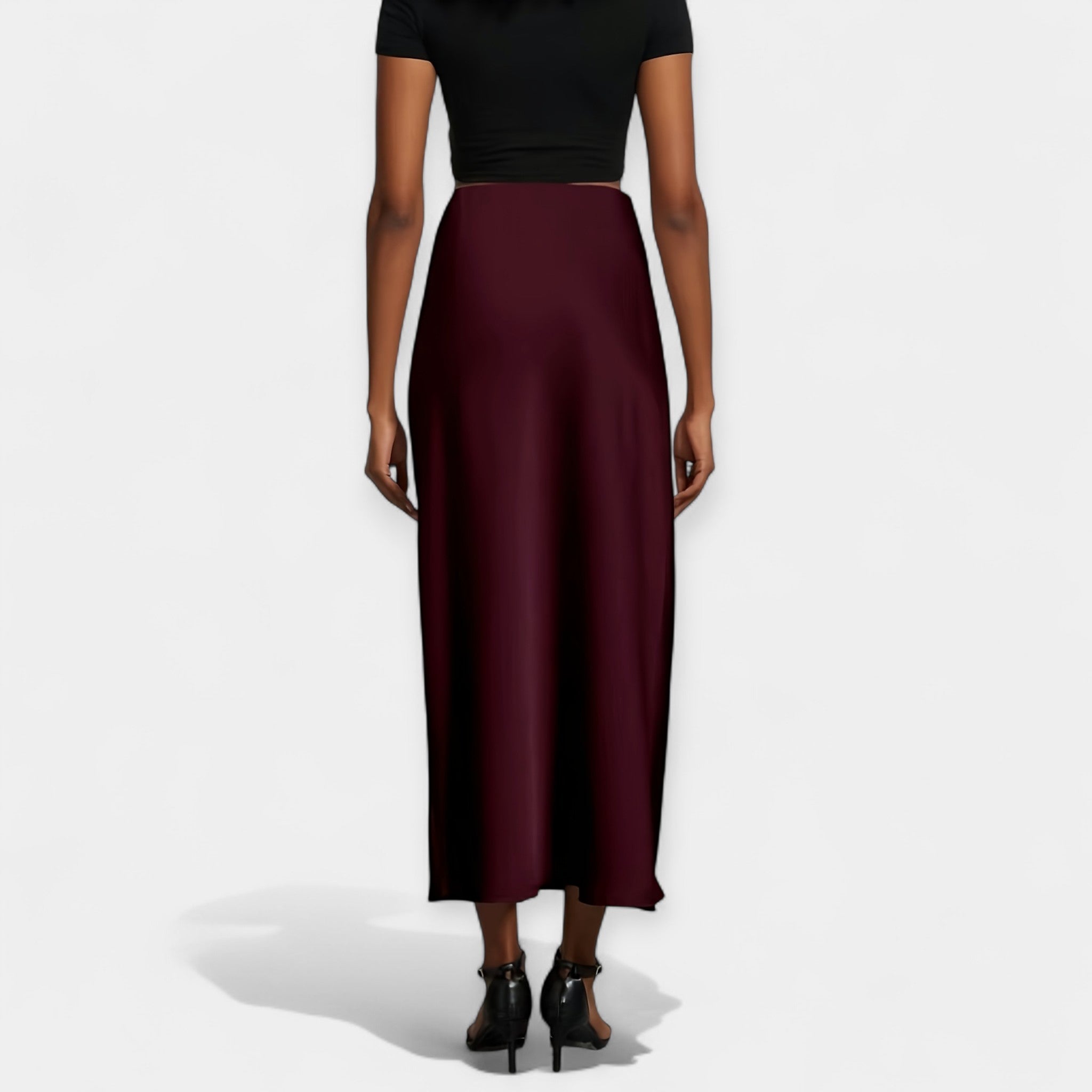 High-Waisted Midi Skirt