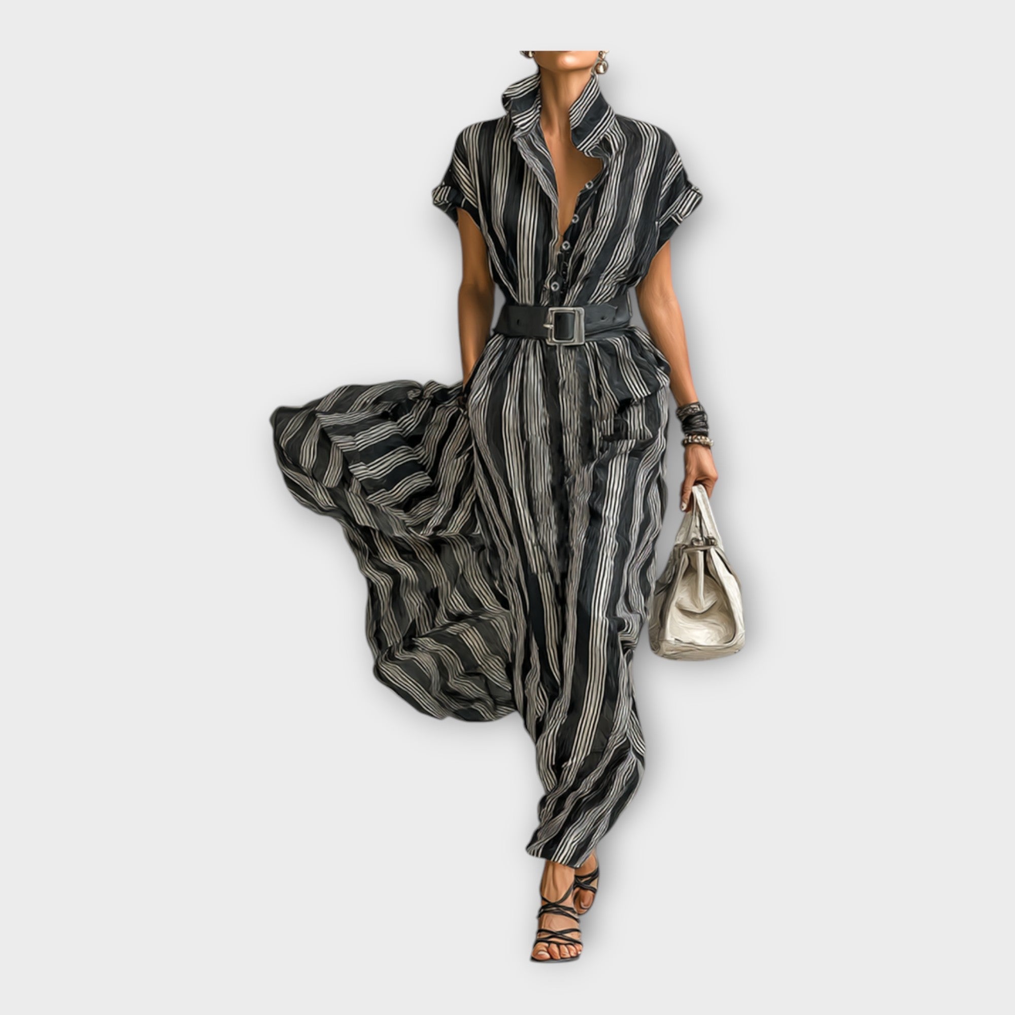 Long dress with a minimal and refined aesthetic