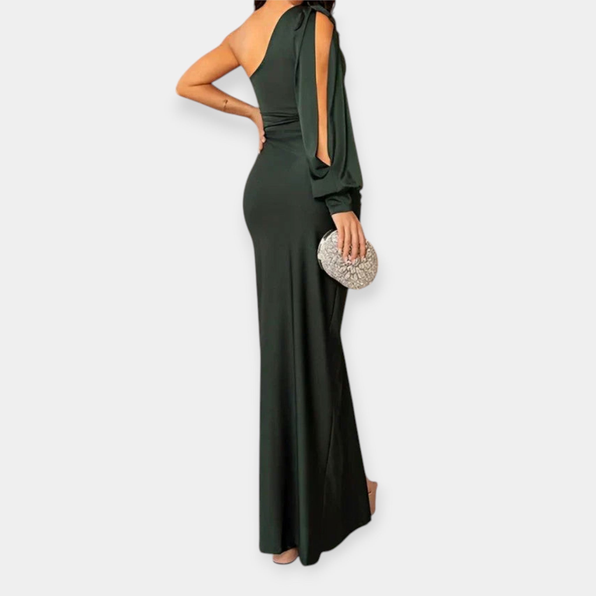 Maxi Dress with One Shoulder and Slit