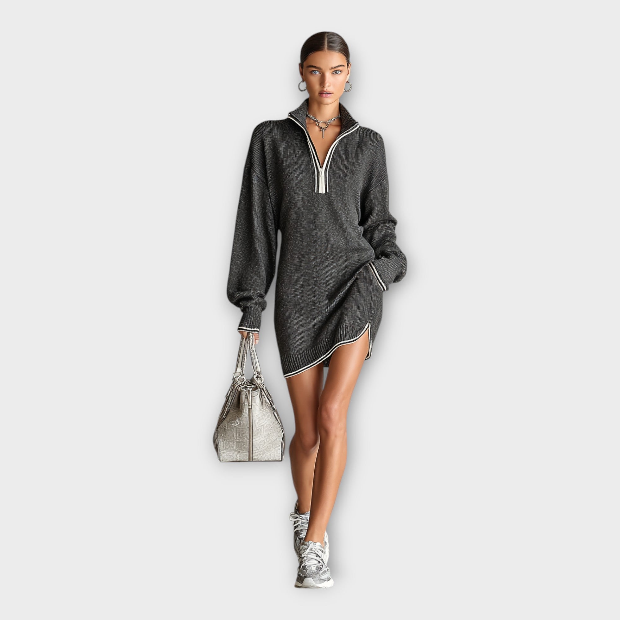 Knitted Dress with Relaxed Elegance