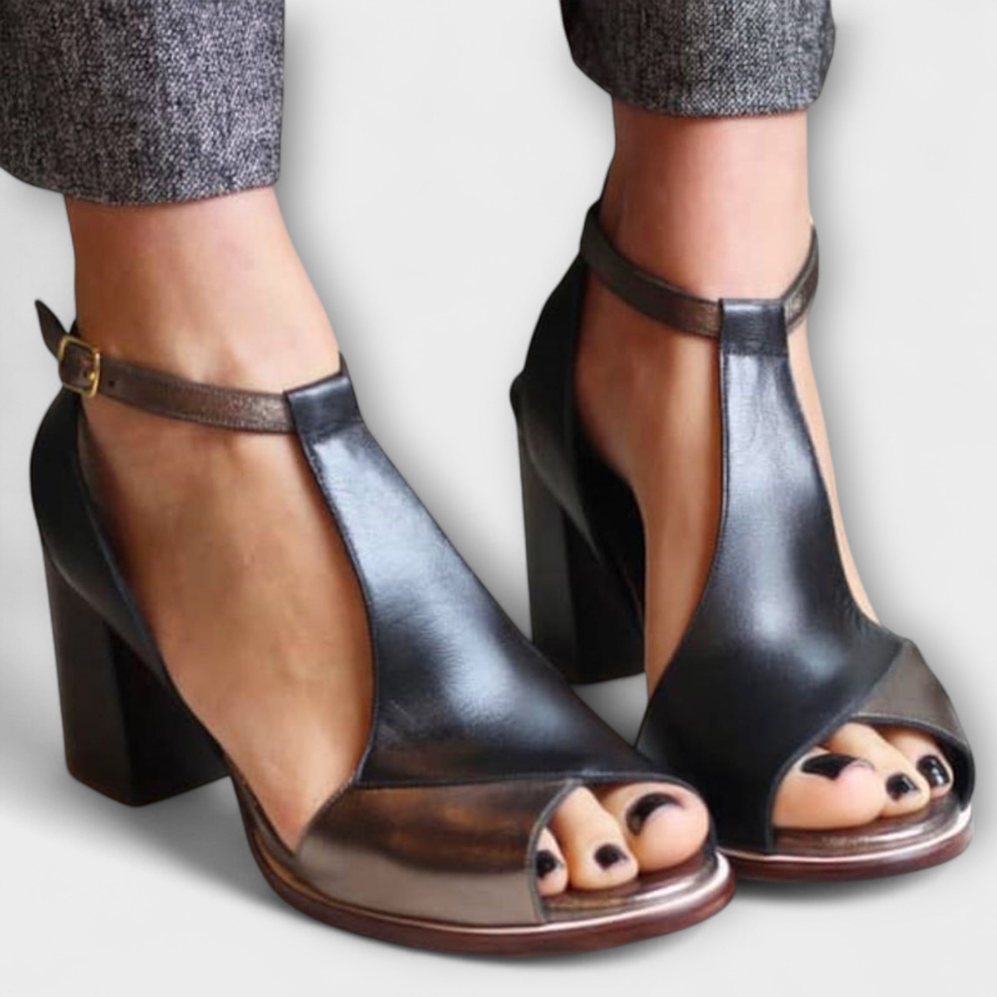 Women's Leather Heeled Sandals