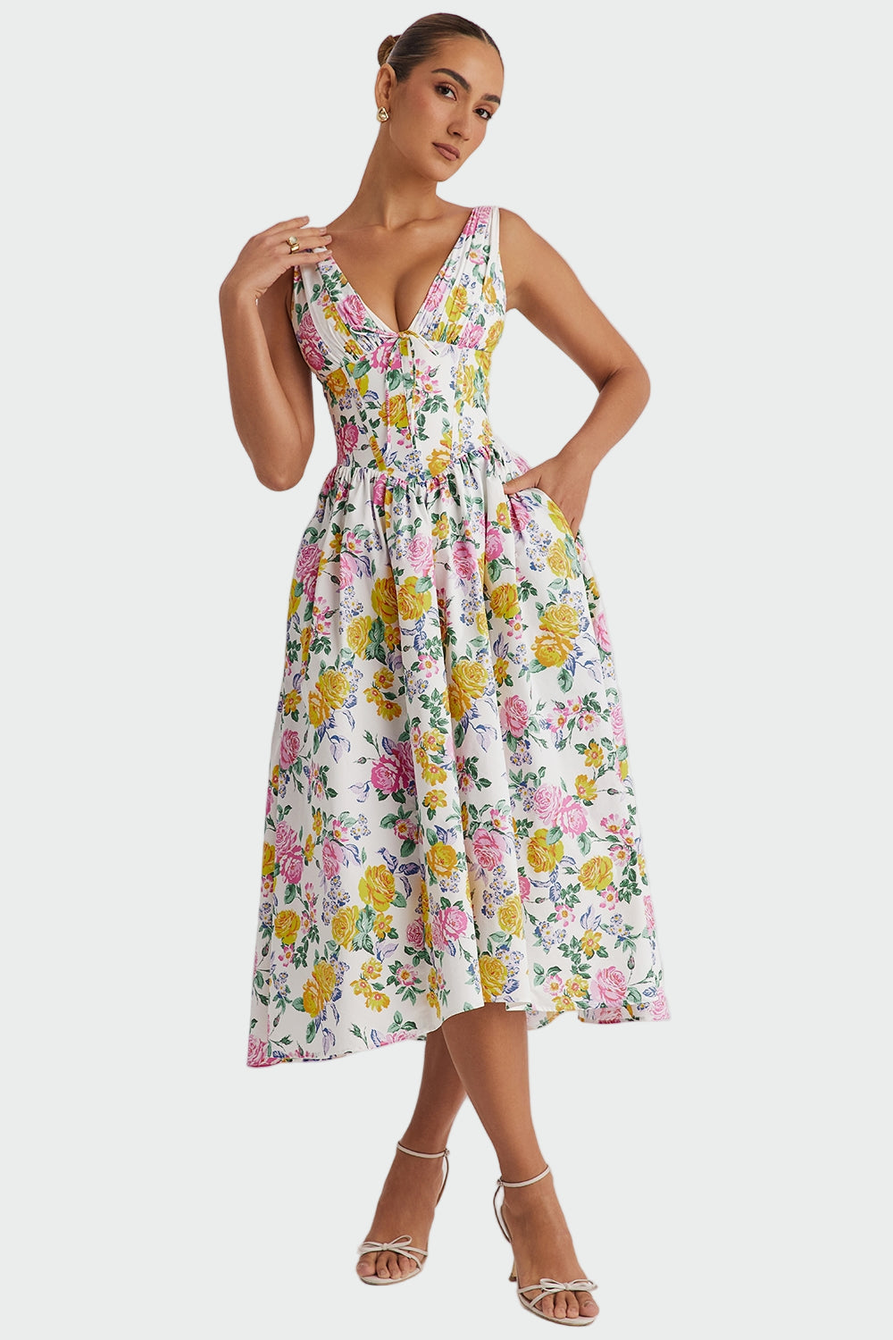 Romantic Floral Midi Dress