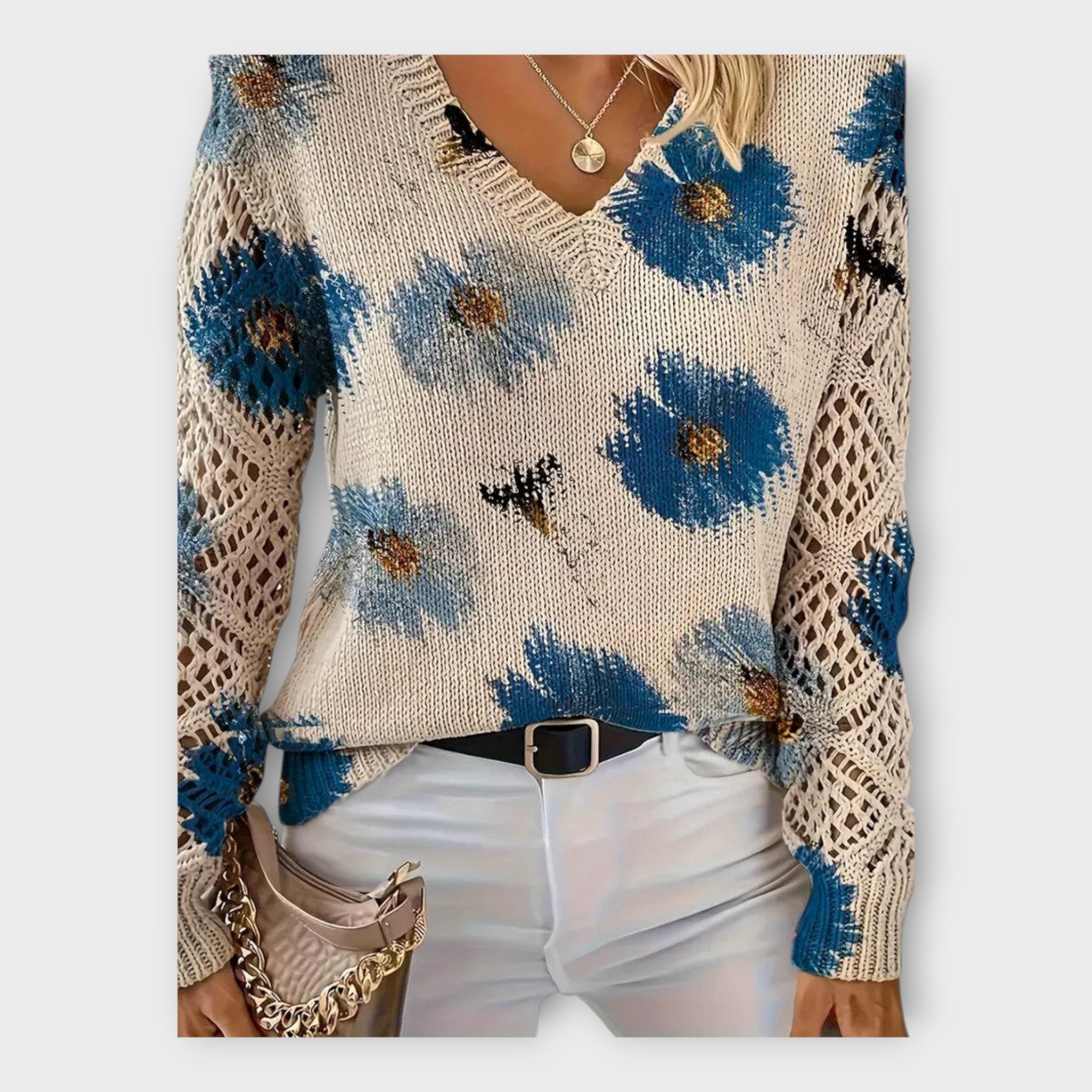 Knitted Top with Lace Details