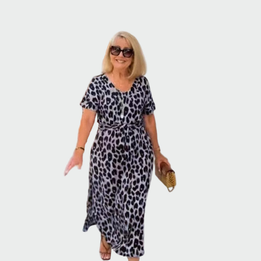 Leopard Print Dress with Stunning V-Neck