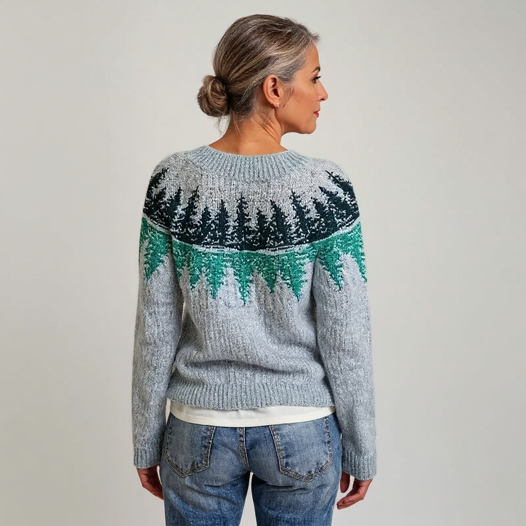 Knitted Top with Nature-Inspired Design