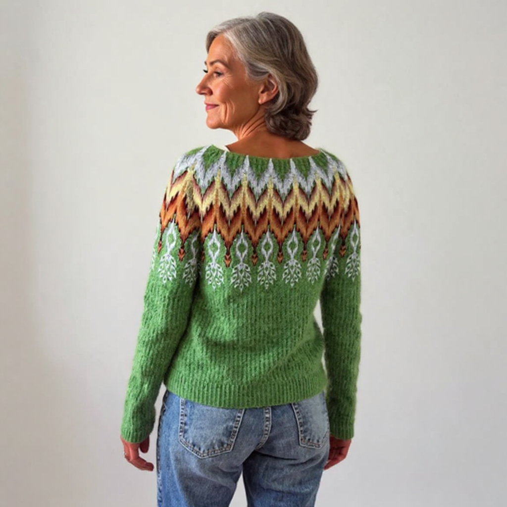 Knitted Sweater with Geometric Design