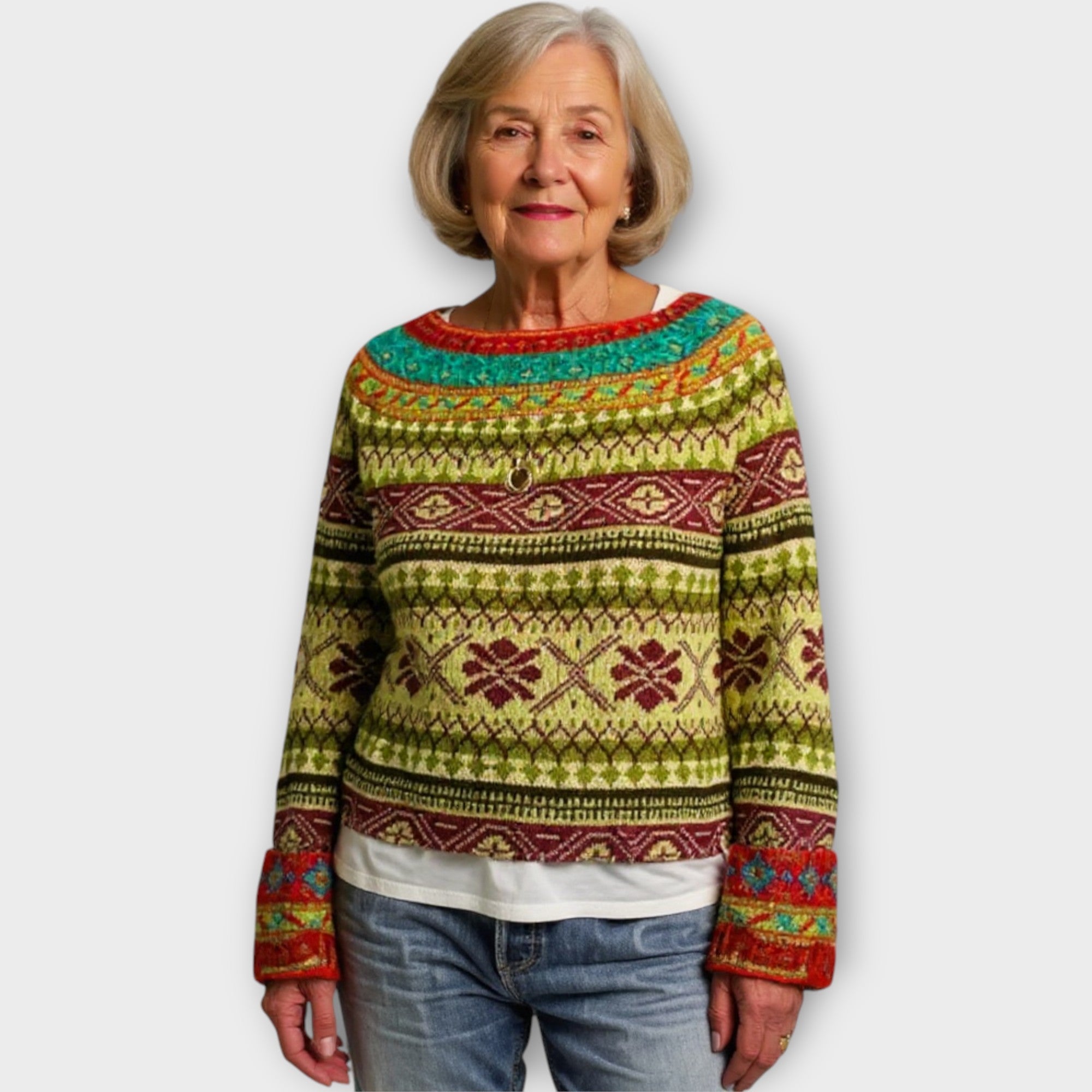Knitted Sweater with Impressive Design