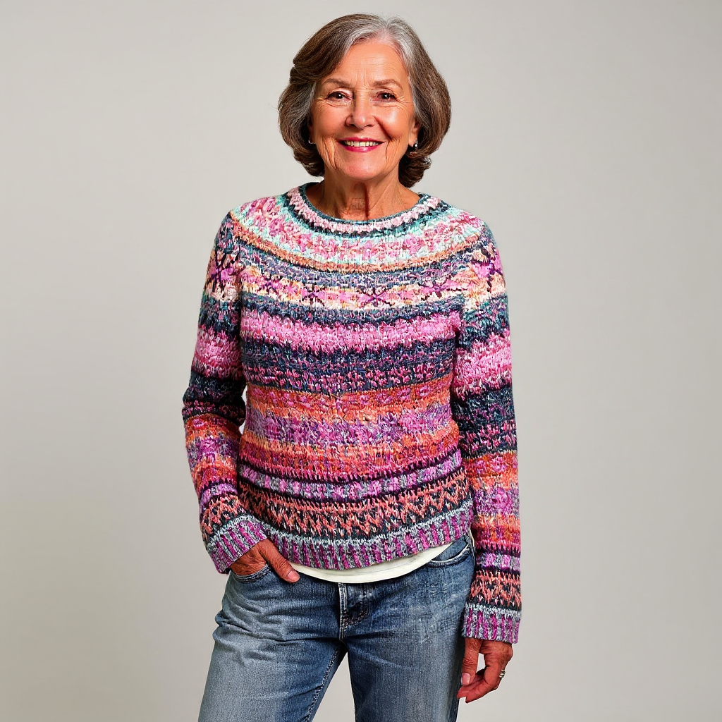 Knitted Sweater with Impressive Pattern