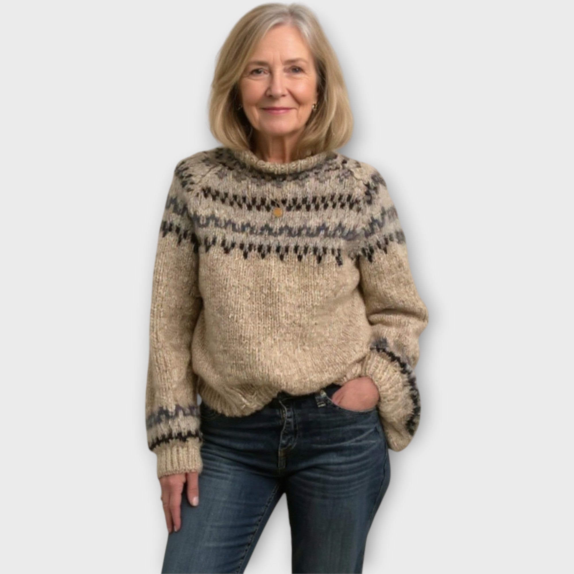 Knitted Sweater with Classic Pattern