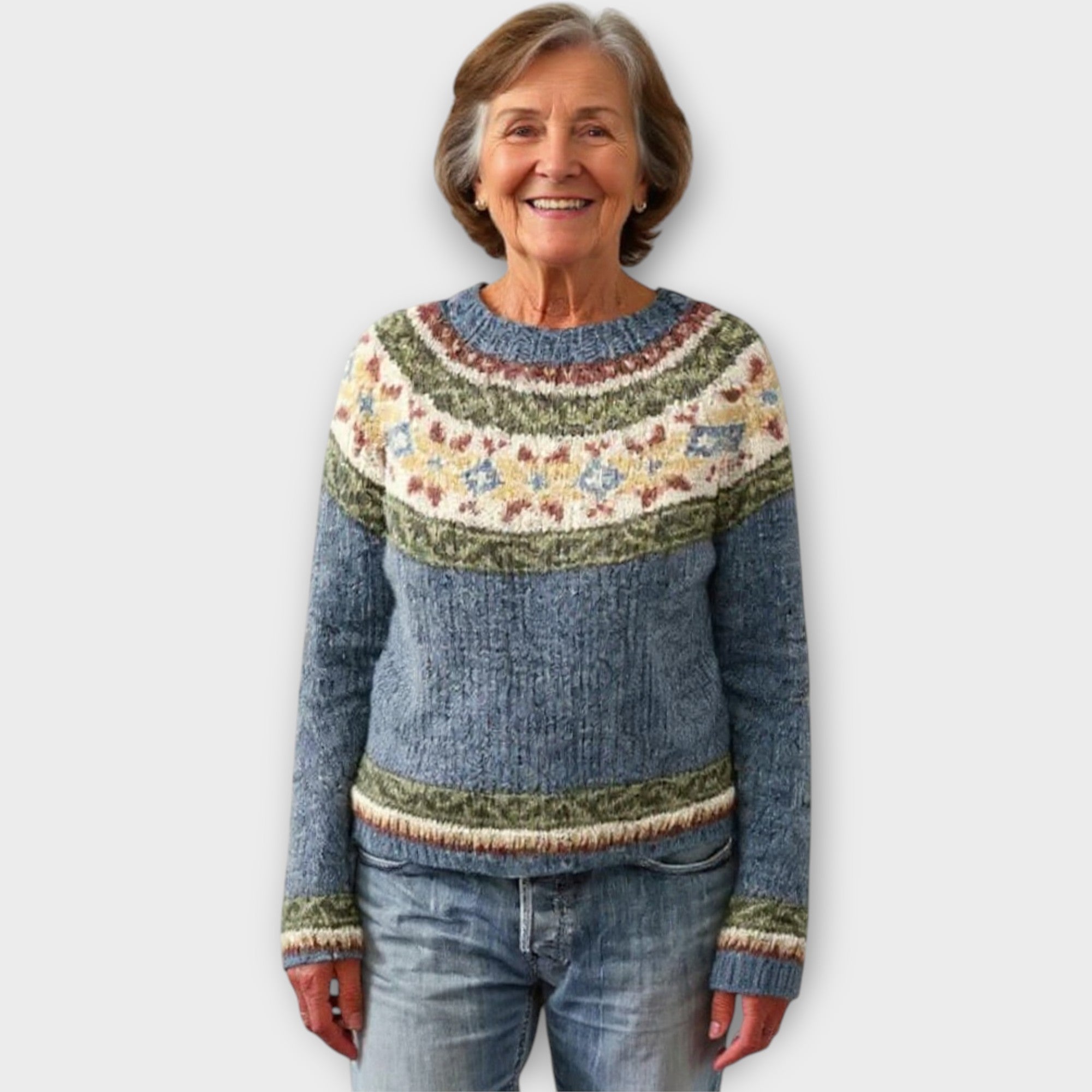 Knitted Top with Geometric Pattern