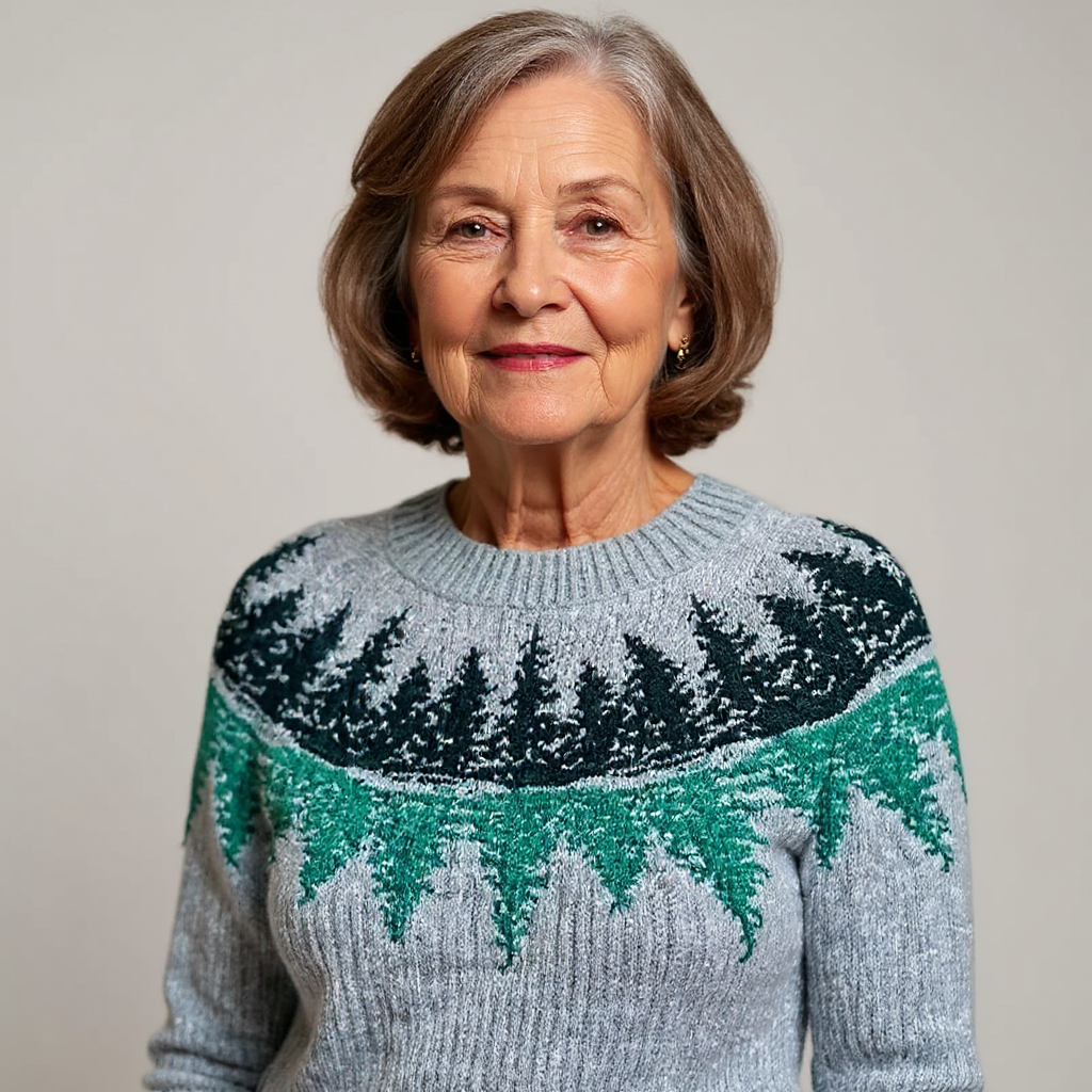 Knitted Top with Nature-Inspired Design