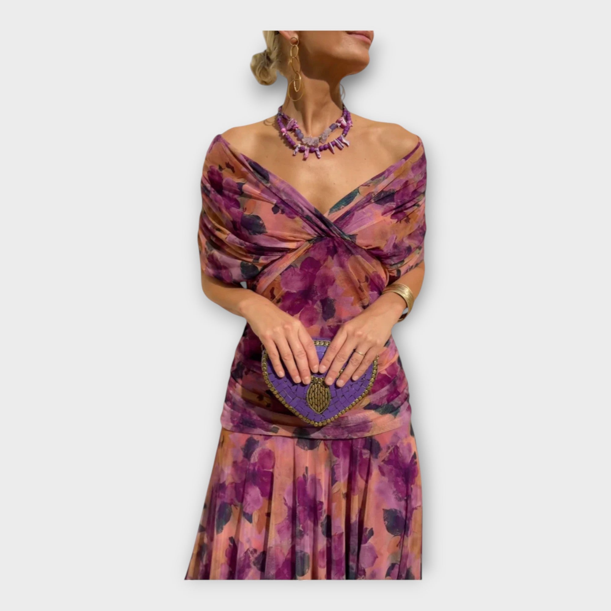 Airy Dress with Impressive Neckline