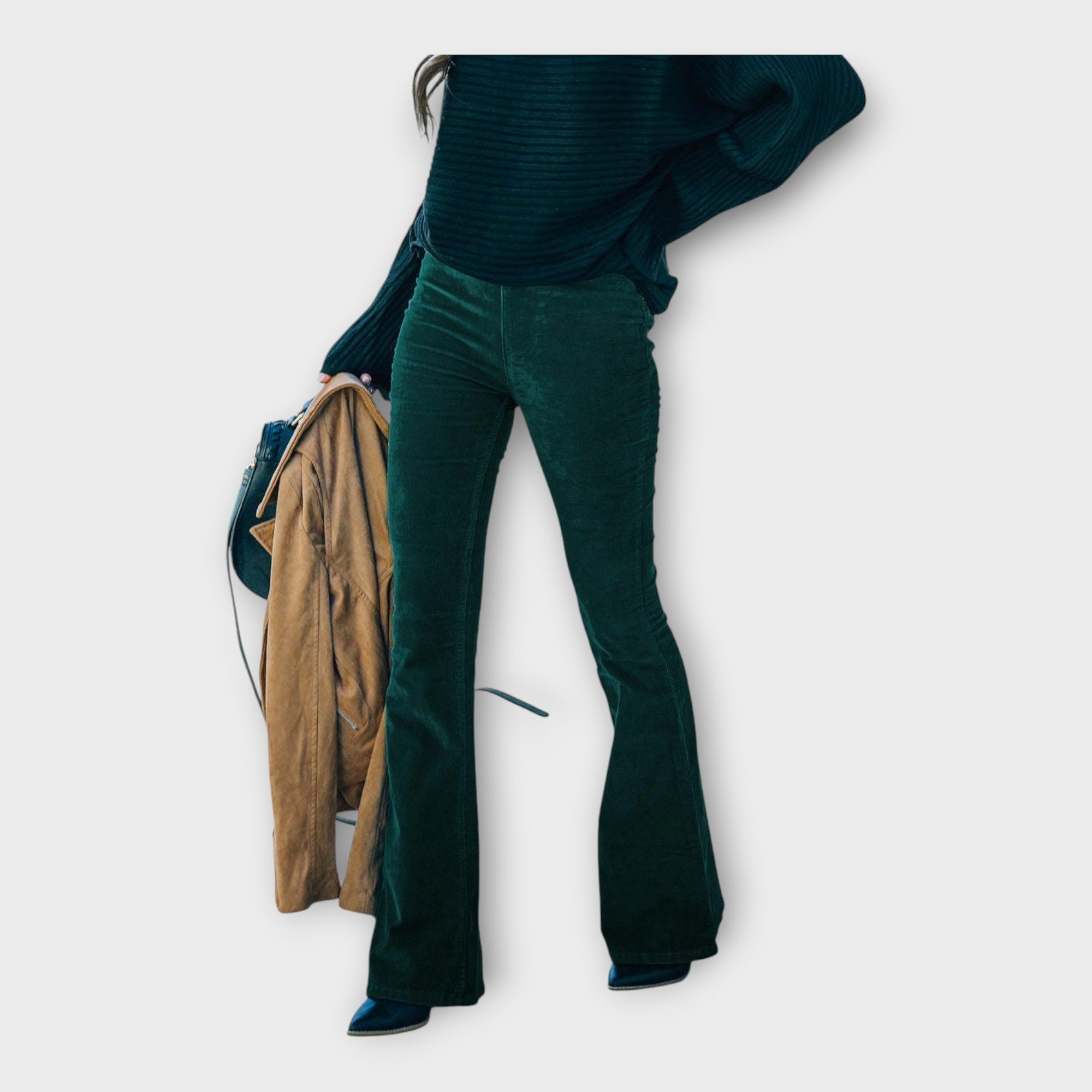 Elegant Fitted Bell-Bottom Trousers