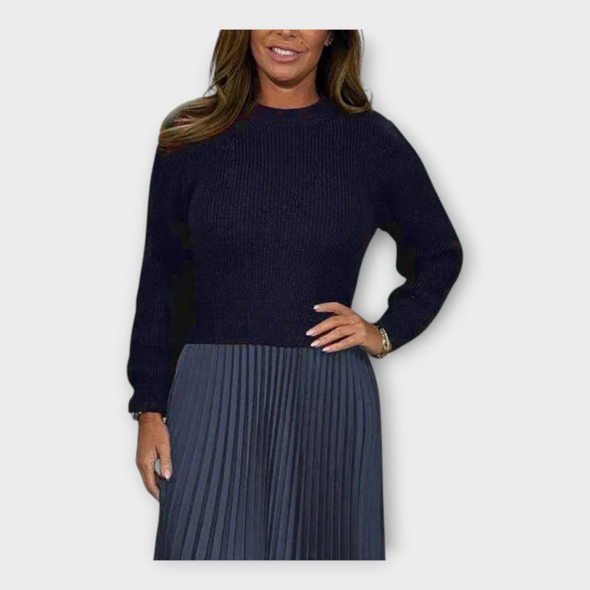 Elegant Dress with Pleated Design and Timeless Aesthetic