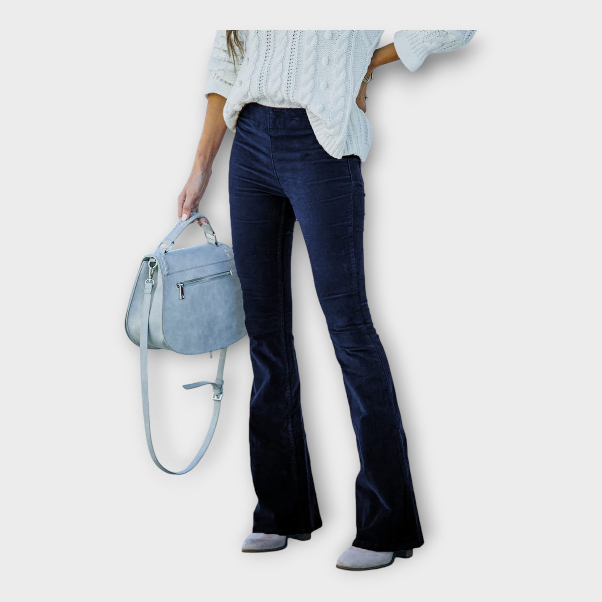 Elegant Fitted Bell-Bottom Trousers