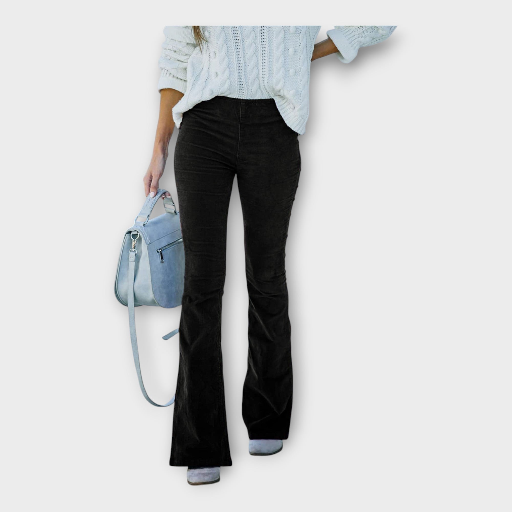 Elegant Fitted Bell-Bottom Trousers