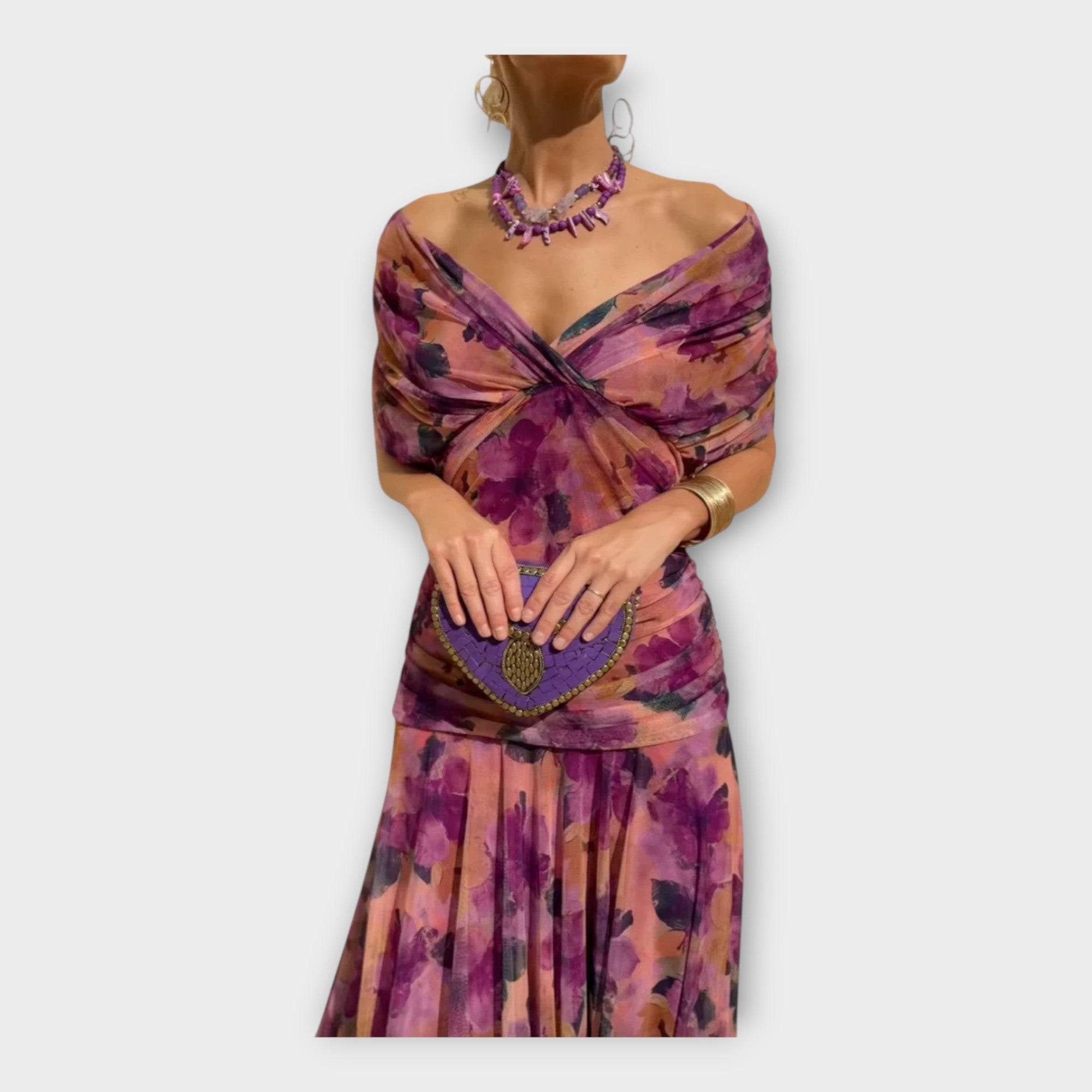 Airy Dress with Impressive Neckline