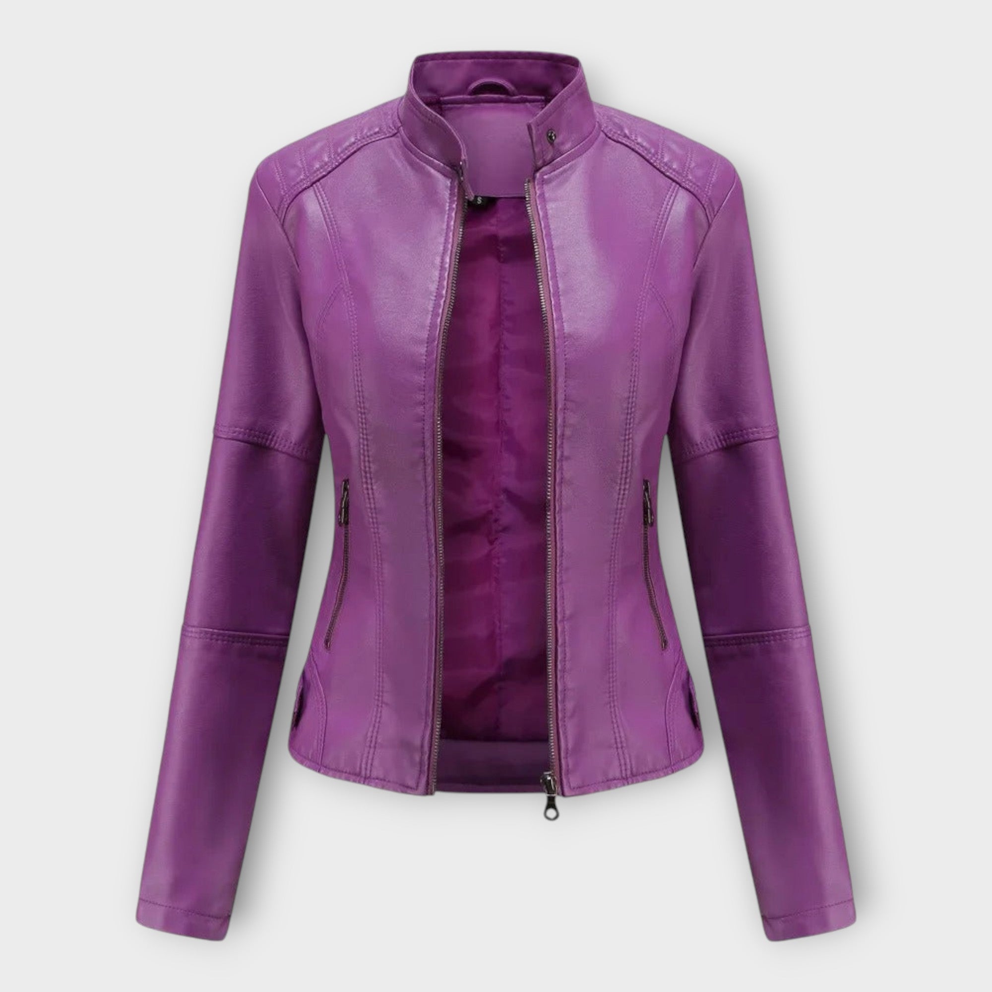 Elegant Leather Jacket with Modern Line and Timeless Style