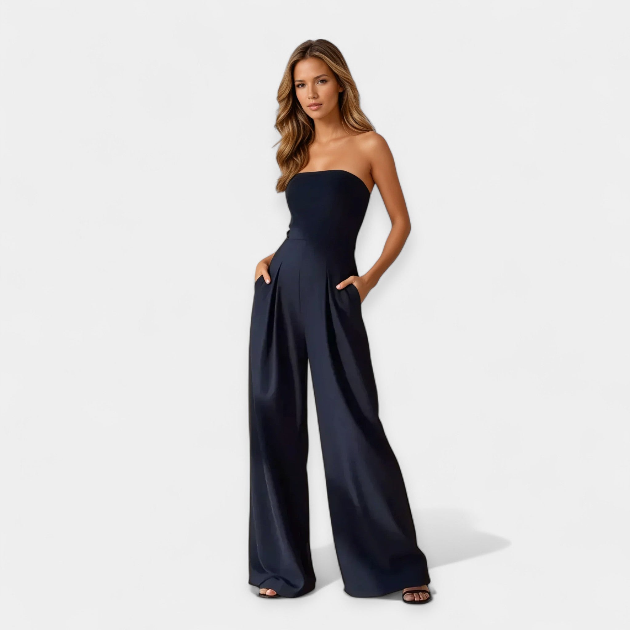 Full Length Jumpsuit with Strapless Corset