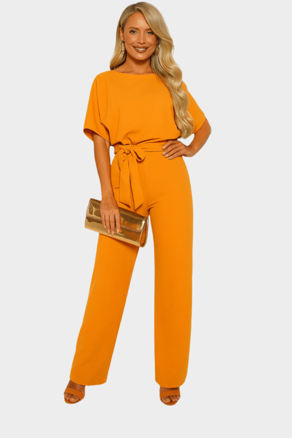 Full-Length Jumpsuit with Belt